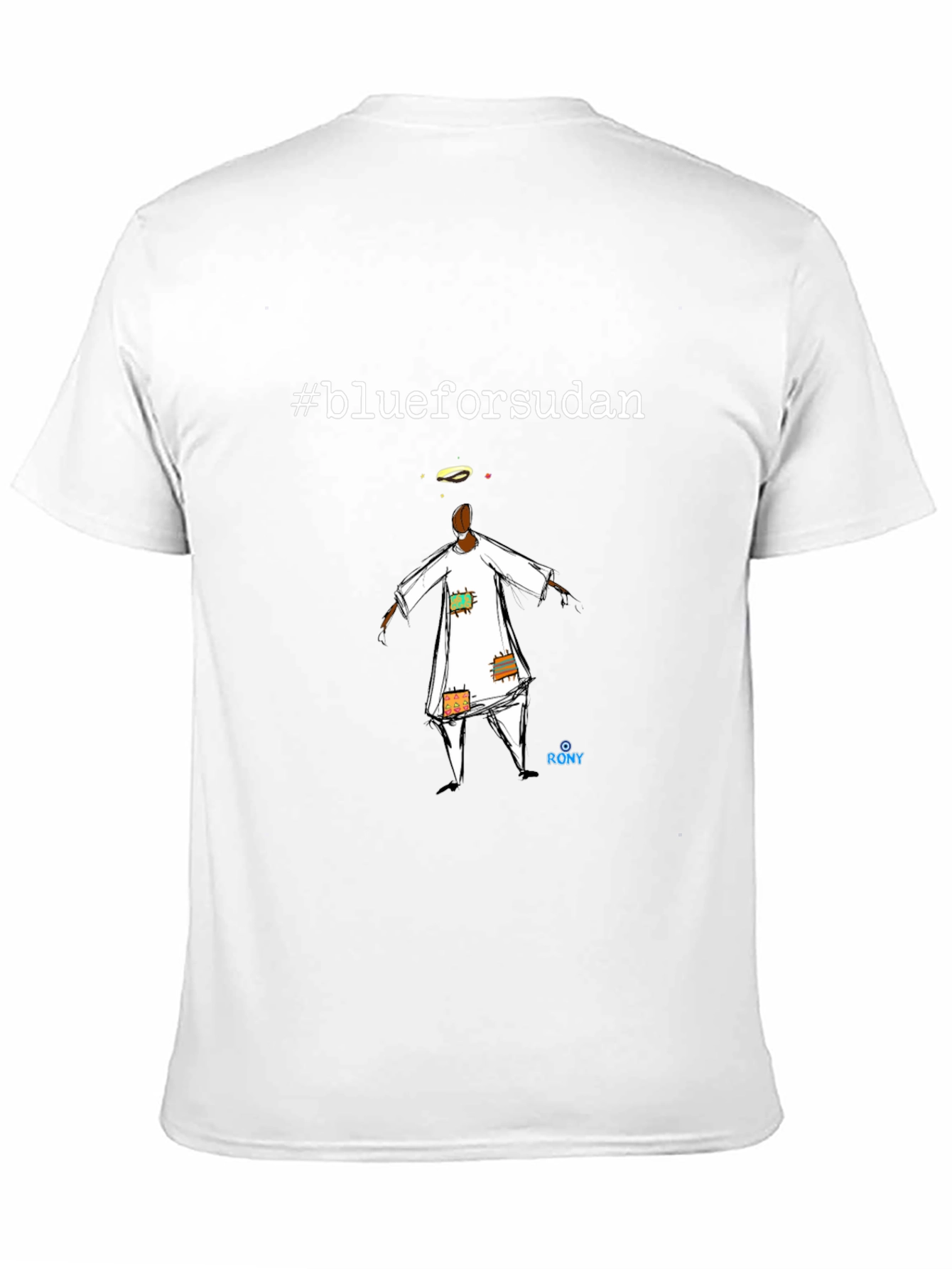#blueforsudan Graphic T-Shirt - Unisex Black Tee