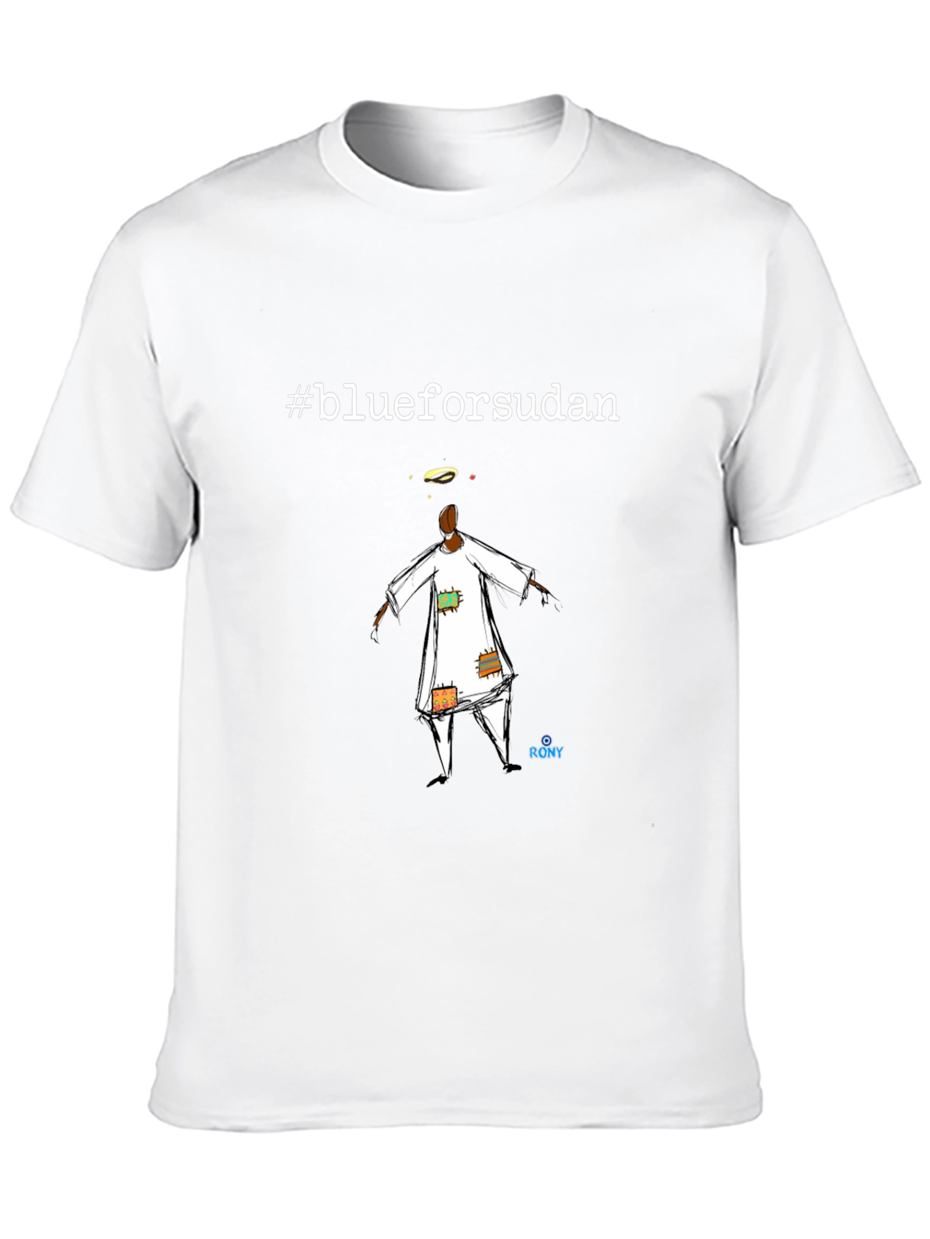 #blueforsudan Graphic T-Shirt - Unisex Black Tee