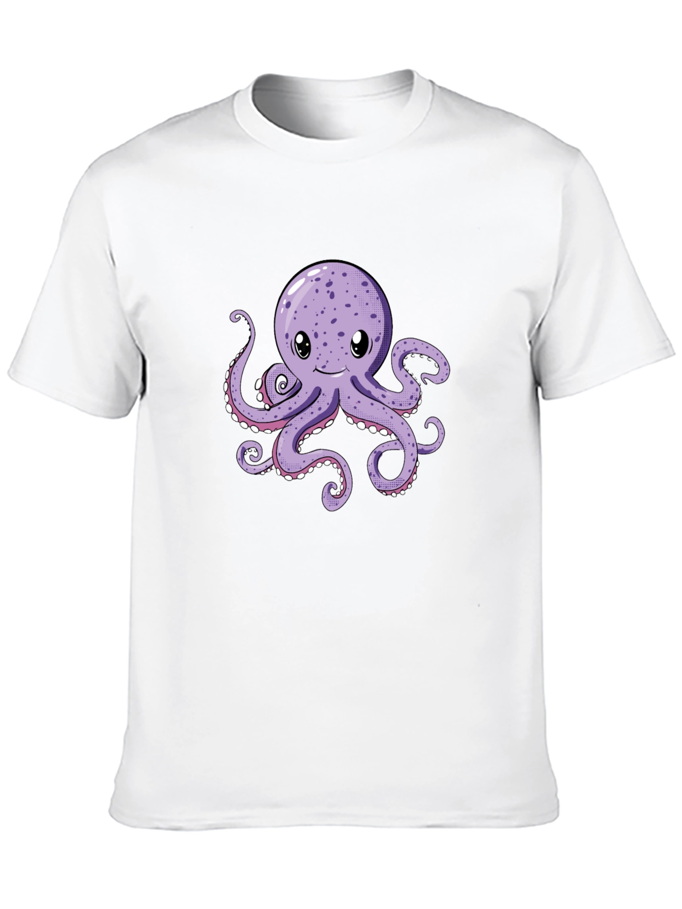 Cute Octopus Graphic Tee - Black Cotton Comfort