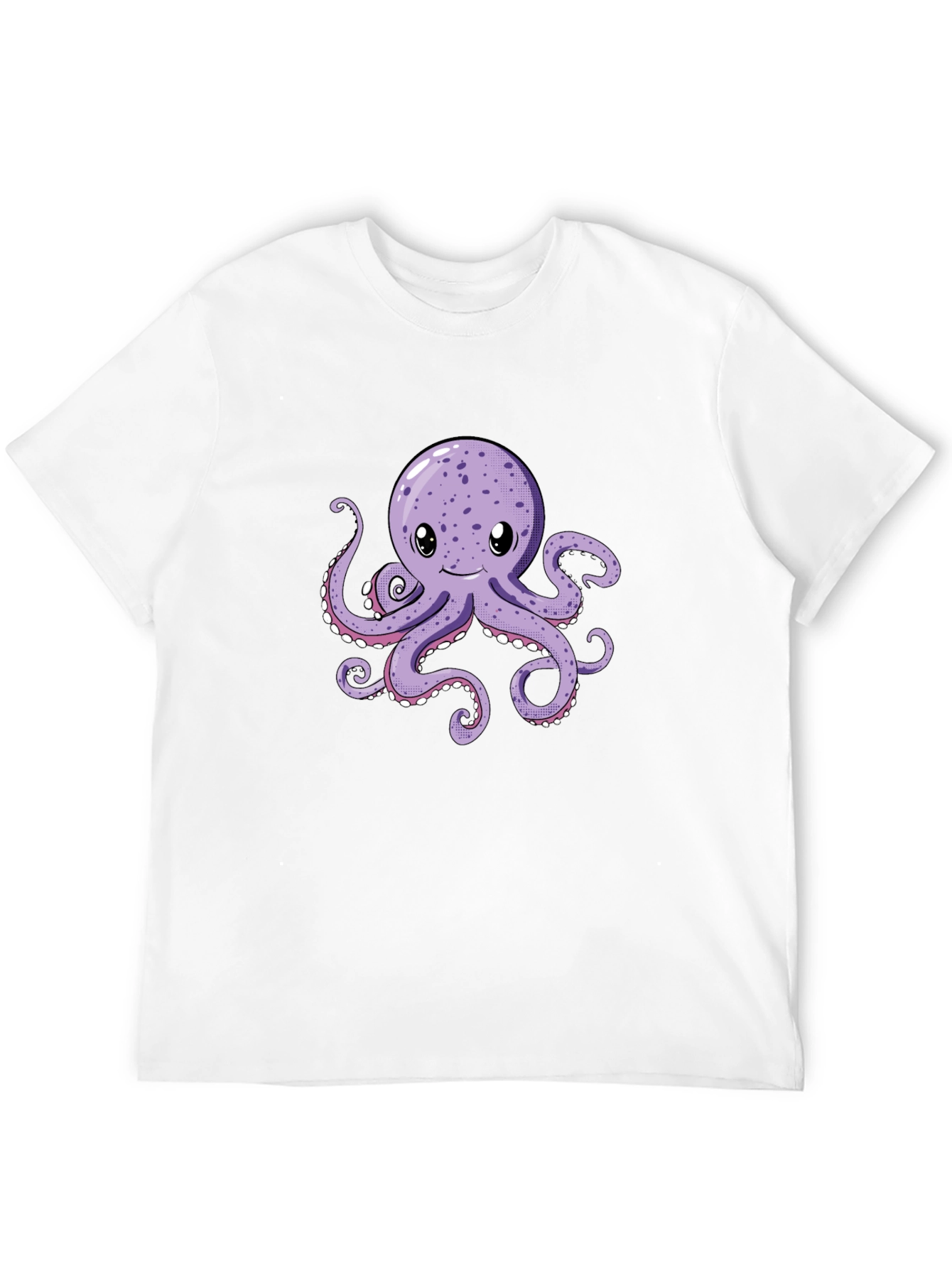 Cute Octopus Graphic Tee - Black Cotton Comfort