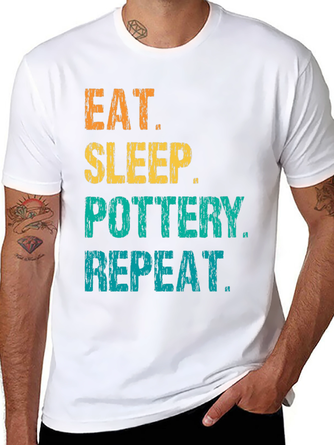 Eat Sleep Pottery Repeat Graphic Tee