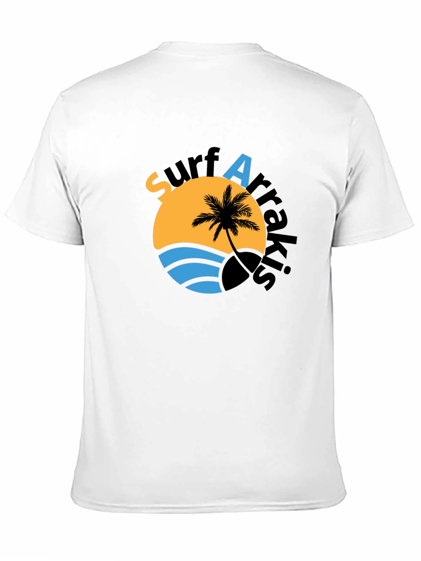 Surf Arrakis Black T-Shirt Palm Tree Graphic