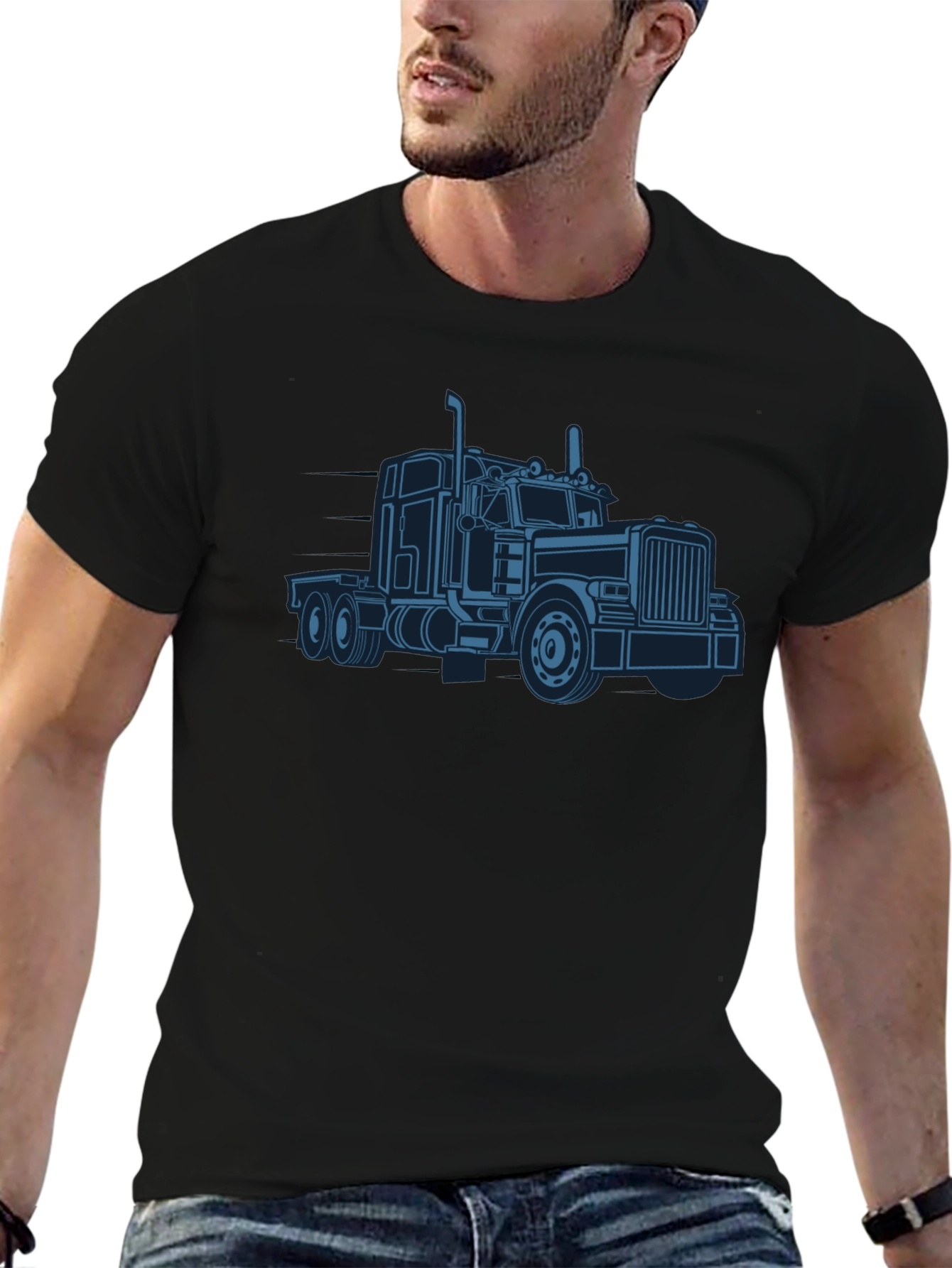 Trucker Graphic T-Shirt - Classic Big Rig Design