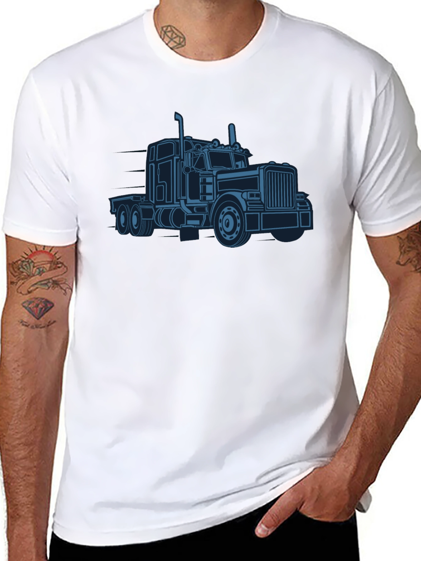 Trucker Graphic T-Shirt - Classic Big Rig Design