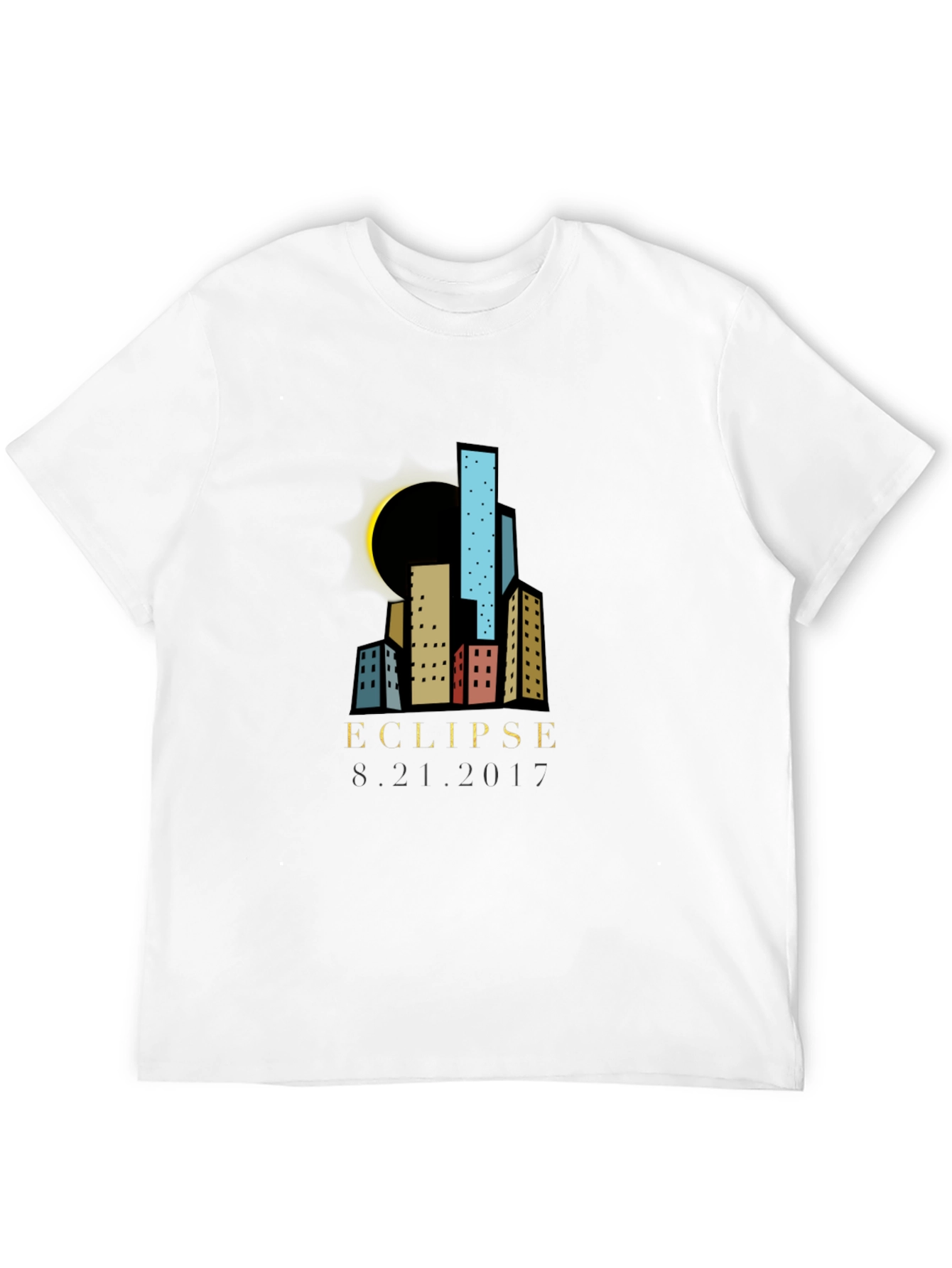 Eclipse Cityscape Graphic T-Shirt - Black