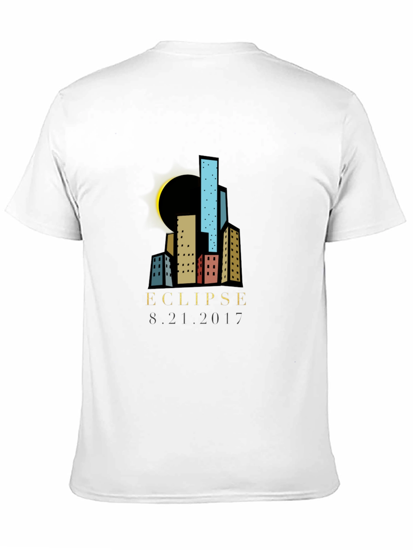 Eclipse Cityscape Graphic T-Shirt - Black