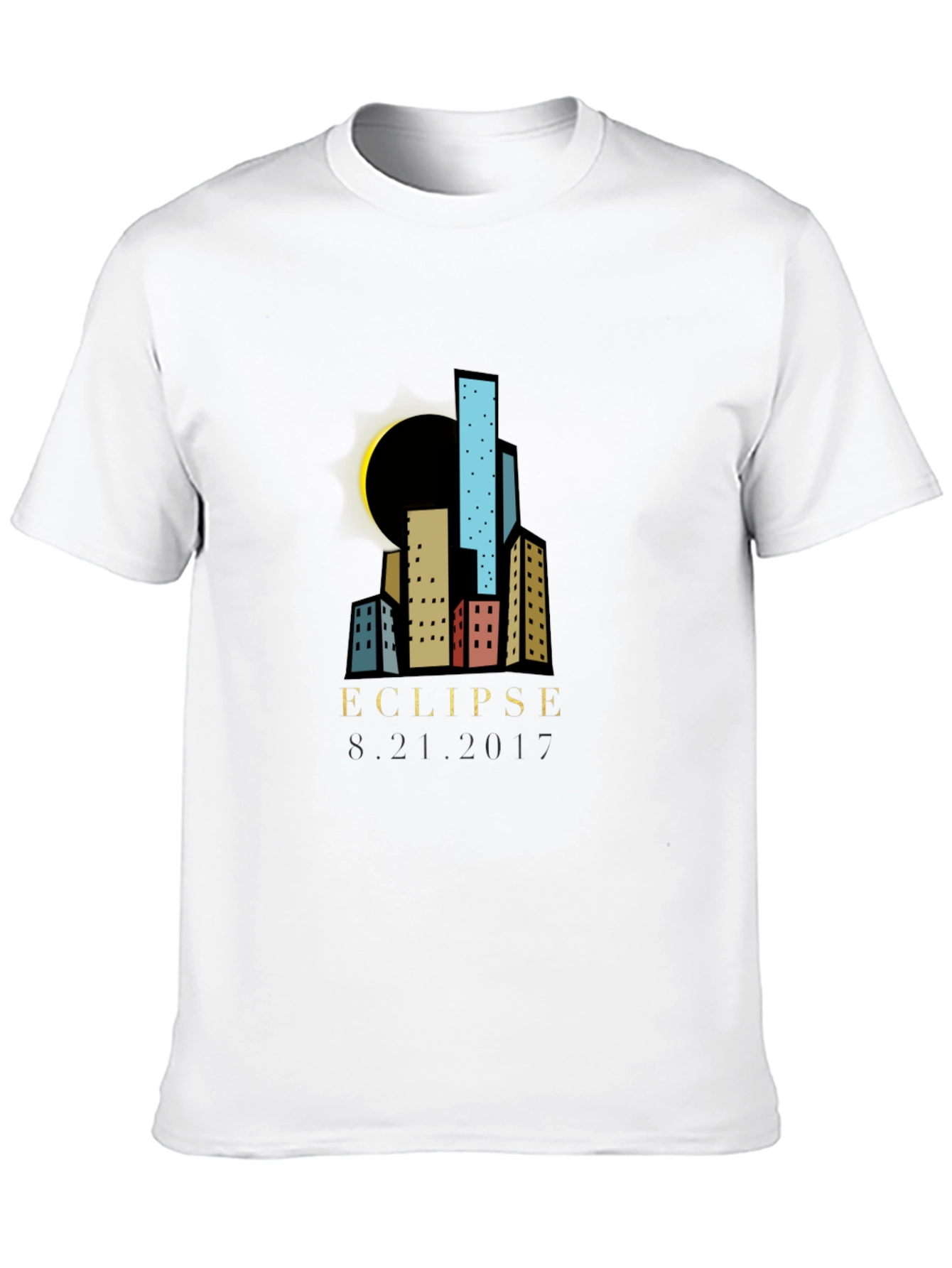 Eclipse Cityscape Graphic T-Shirt - Black