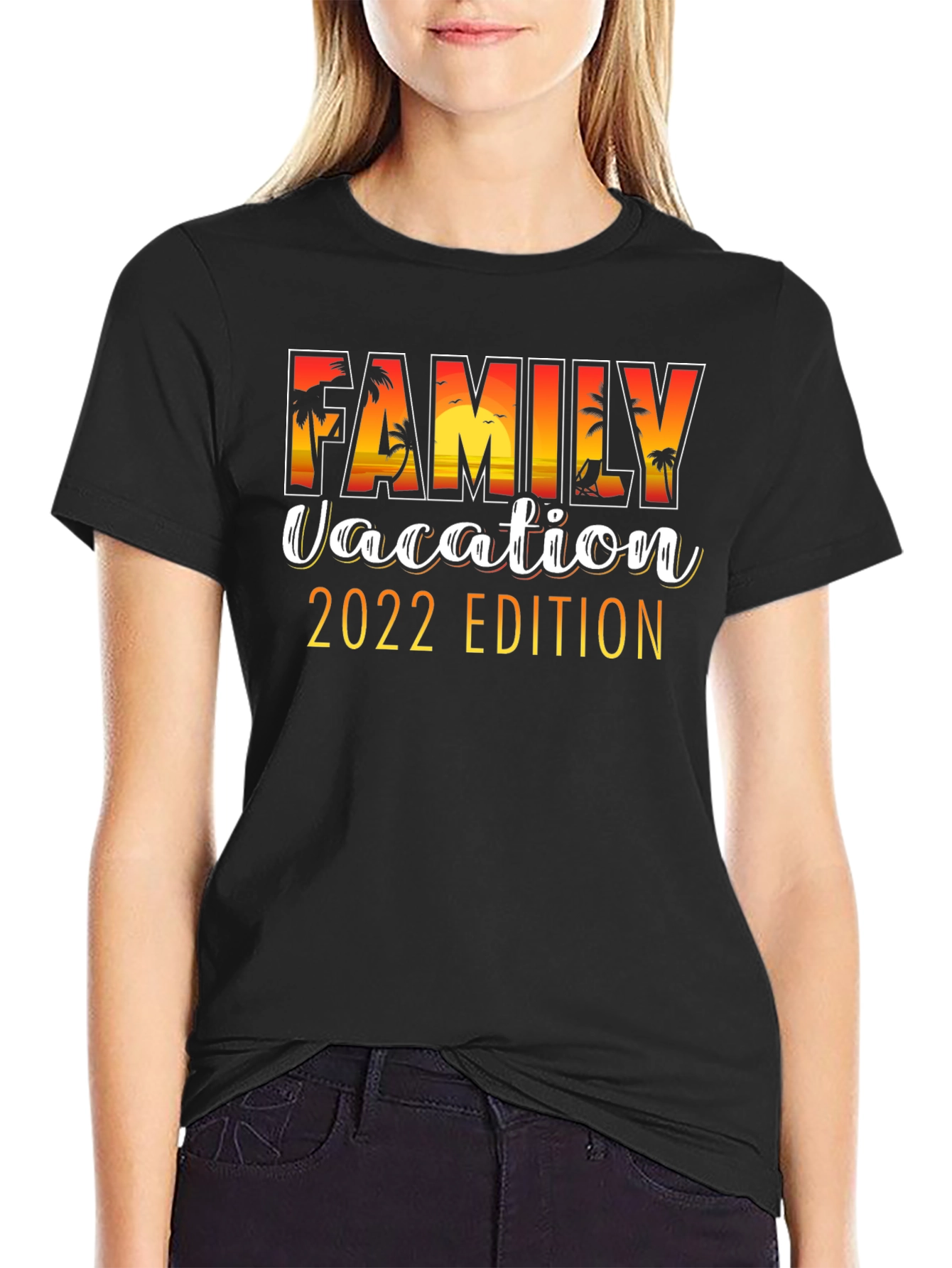 Family Vacation 2022 Edition Black Graphic T-Shirt
