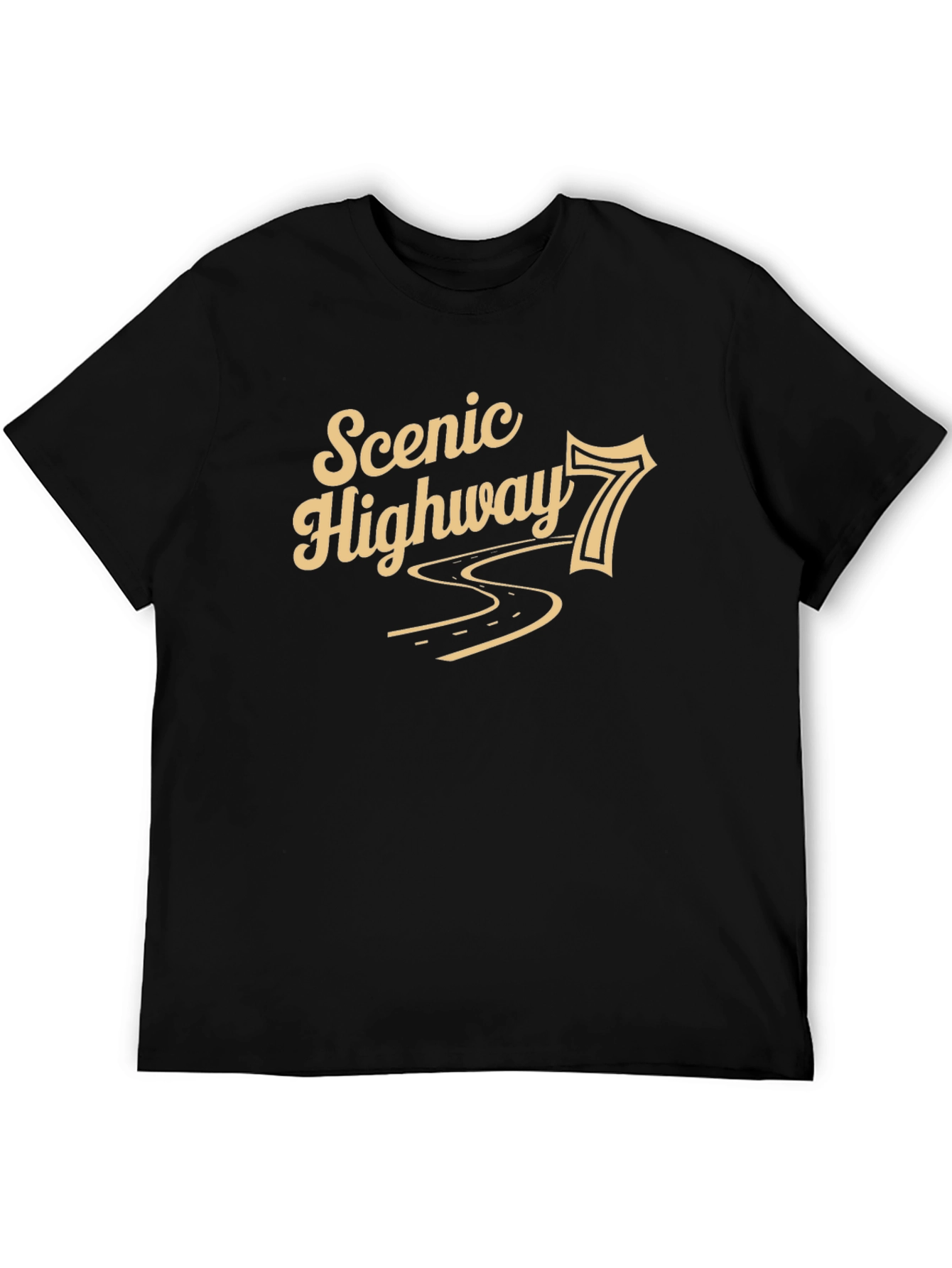 Scenic Highway 7 Black Graphic T-Shirt