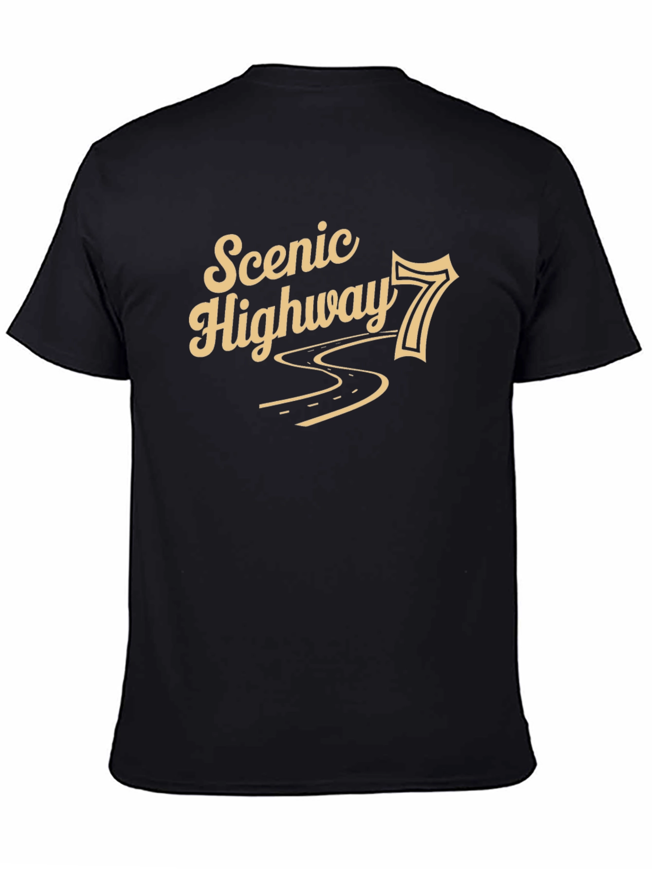 Scenic Highway 7 Black Graphic T-Shirt