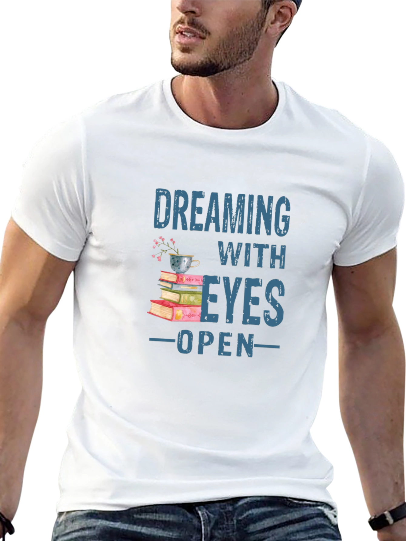 Dreaming With Eyes Open T-Shirt - Book Lover Tee