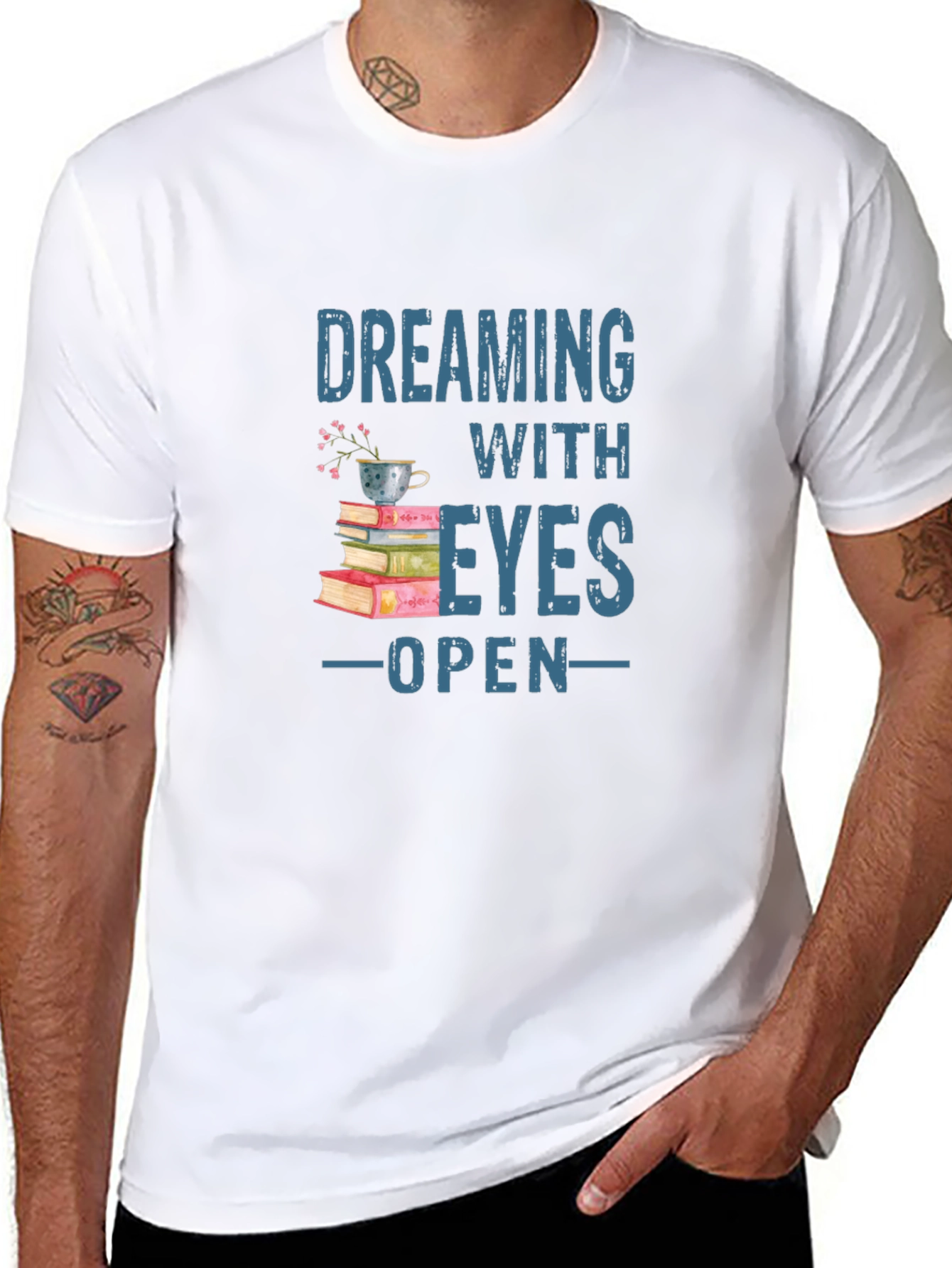 Dreaming With Eyes Open T-Shirt - Book Lover Tee