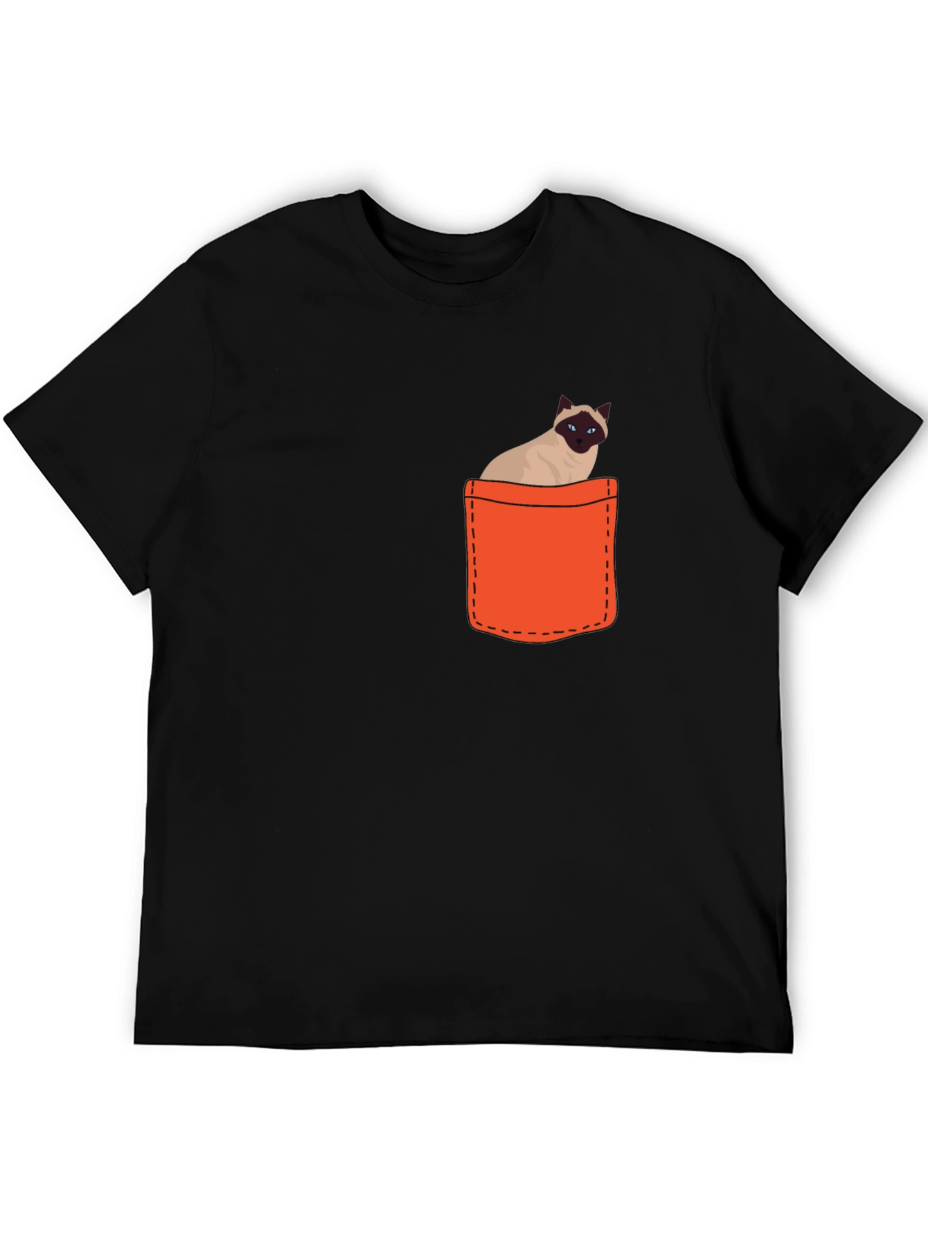 Cat Pocket T-Shirt - Siamese Kitten Tee