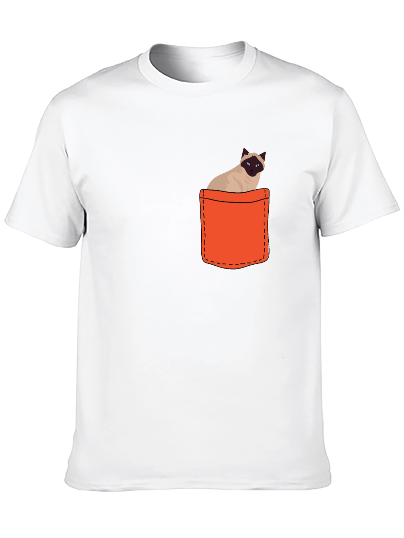 Cat Pocket T-Shirt - Siamese Kitten Tee