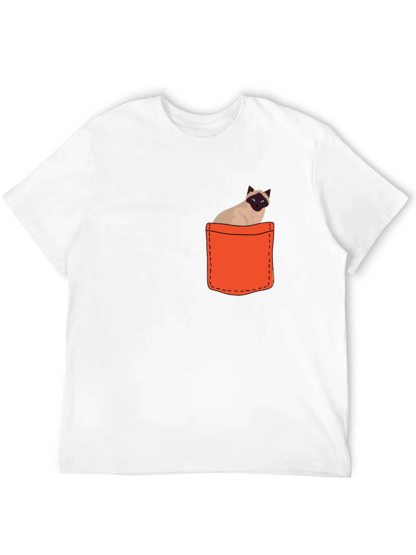 Cat Pocket T-Shirt - Siamese Kitten Tee