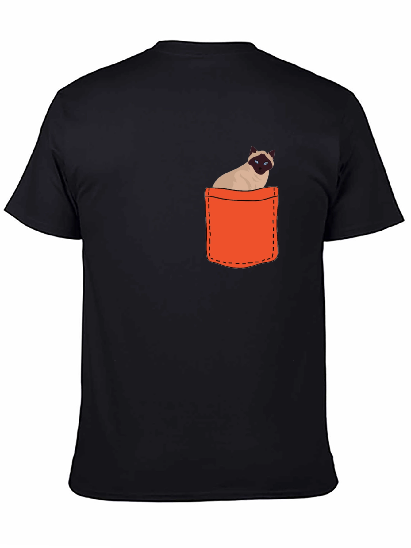 Cat Pocket T-Shirt - Siamese Kitten Tee
