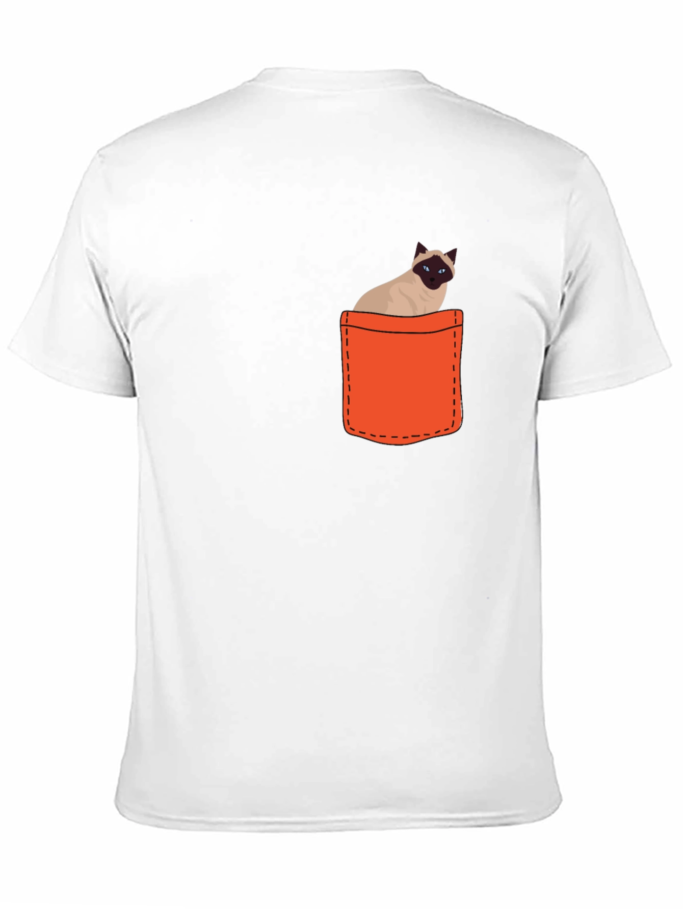 Cat Pocket T-Shirt - Siamese Kitten Tee