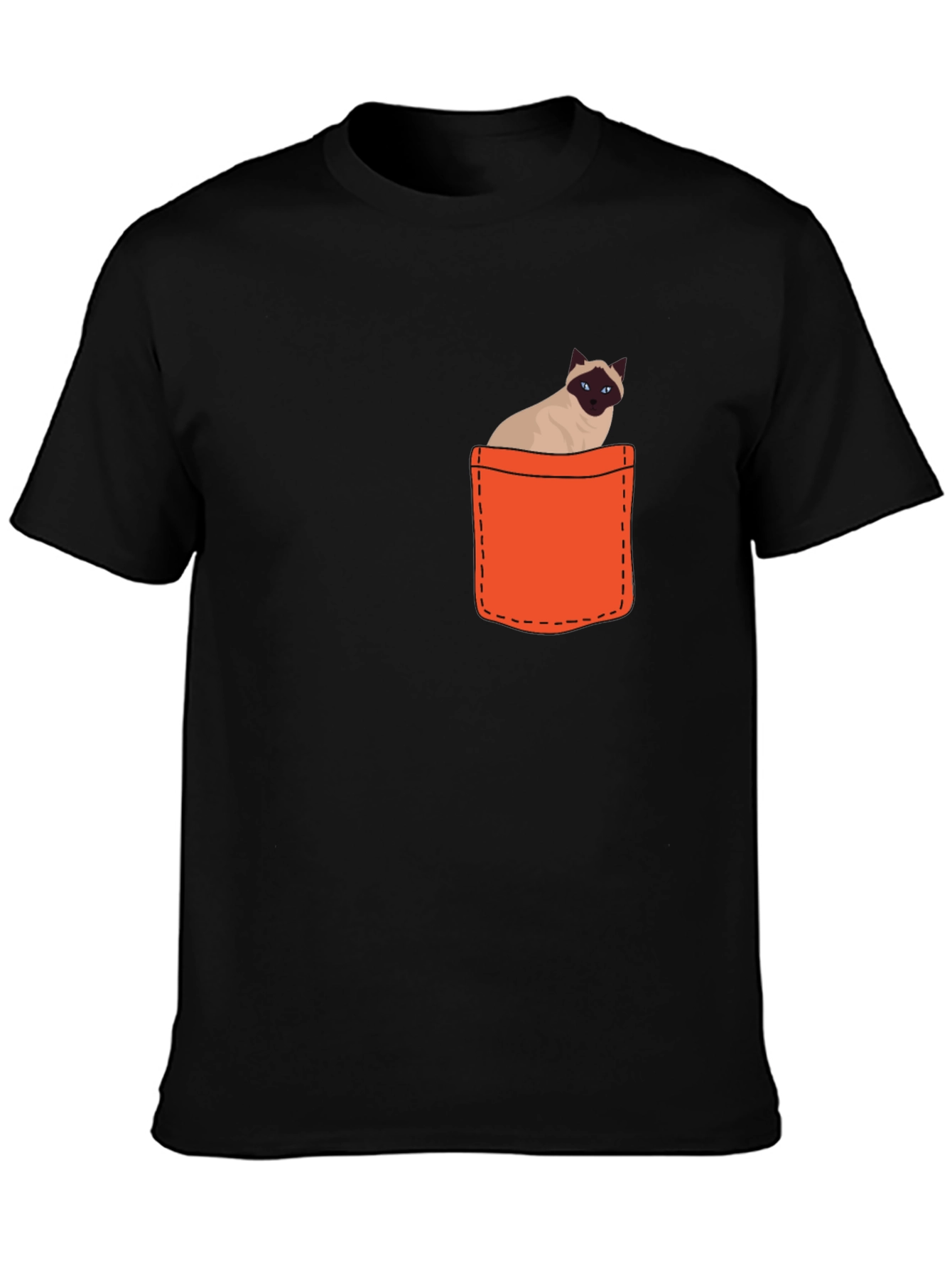 Cat Pocket T-Shirt - Siamese Kitten Tee