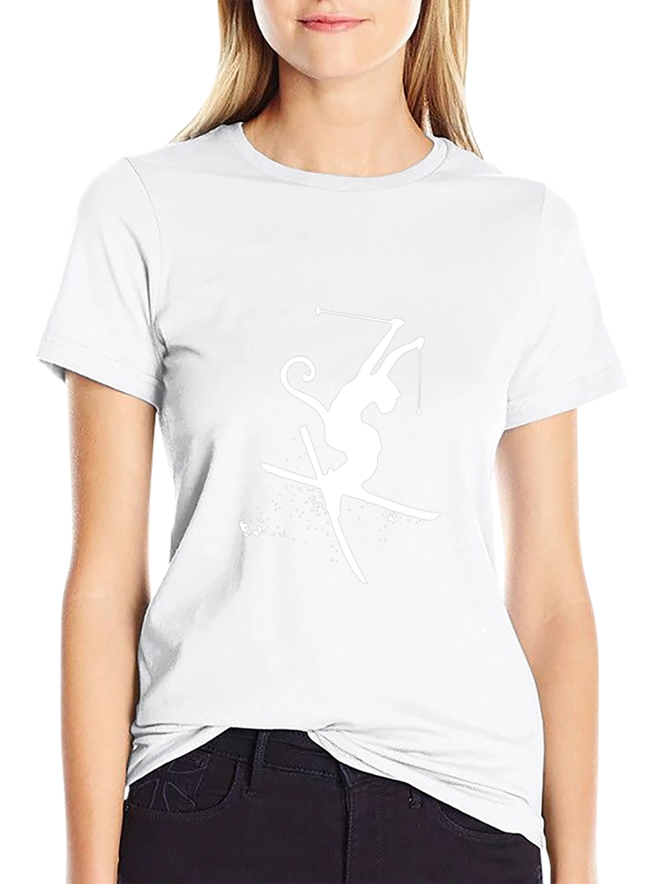 Skiing Monkey Graphic Tee - Fun Sport T-Shirt