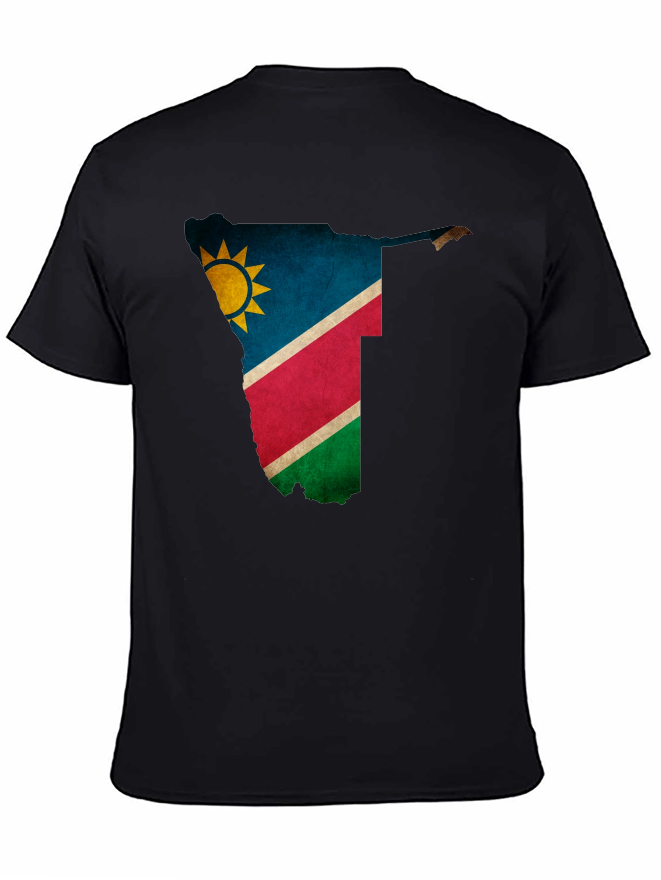 Namibia Flag Map Graphic Tee - Black