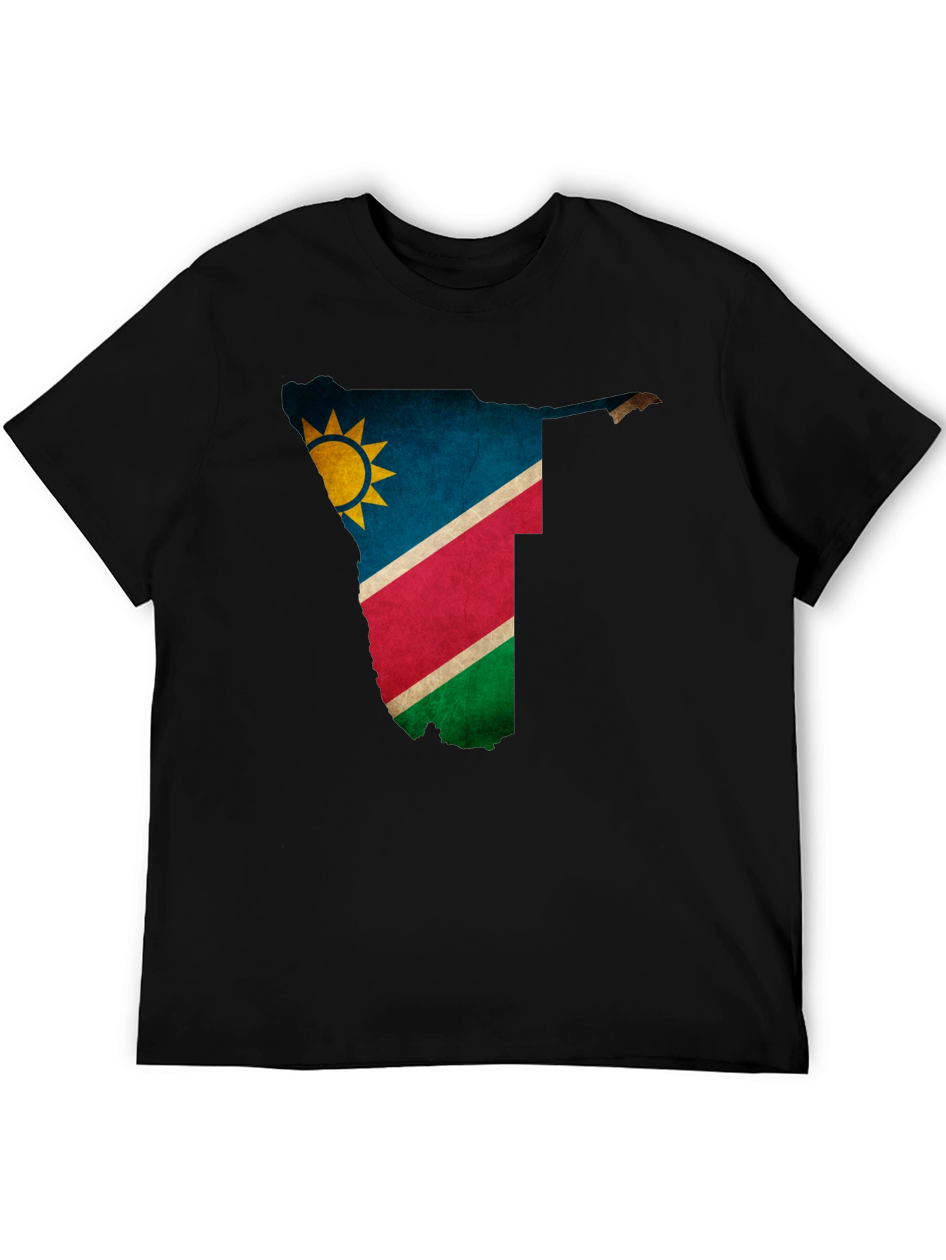 Namibia Flag Map Graphic Tee - Black