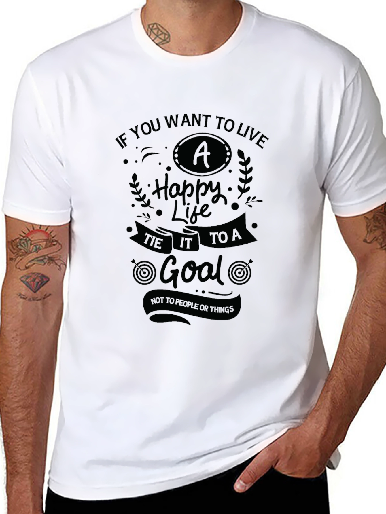 Live a Happy Life Goal T-Shirt