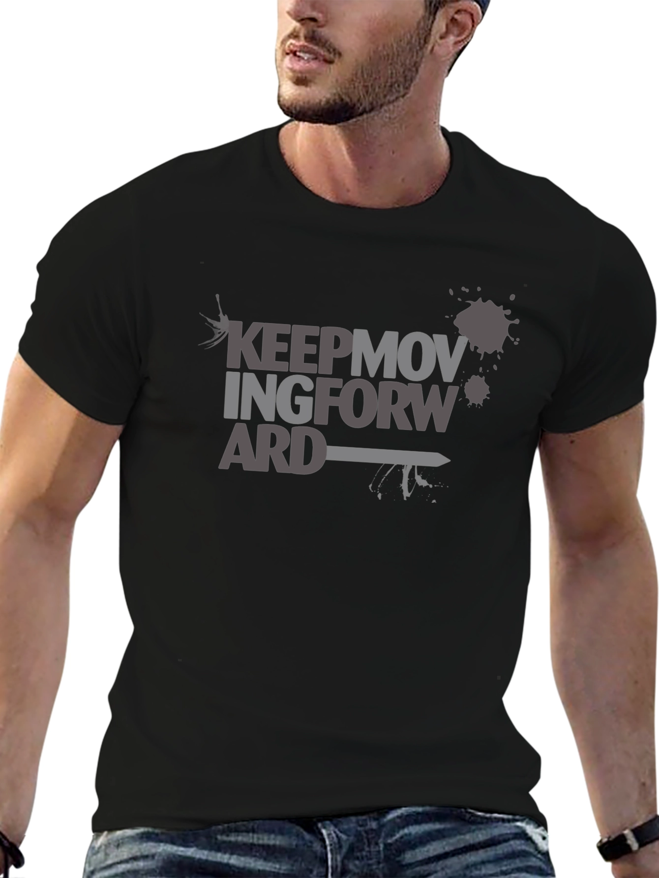 Keep Moving Forward Graphic T-Shirt - Black