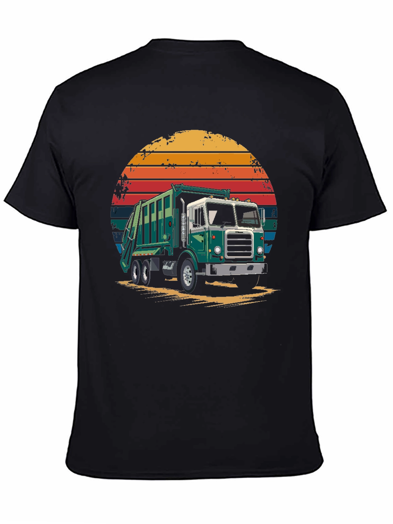 Garbage Truck Sunset Graphic T-Shirt