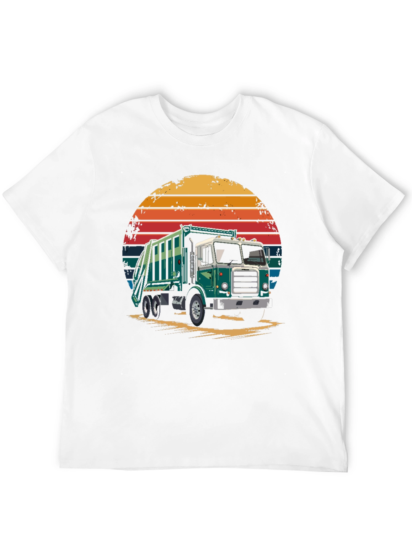 Garbage Truck Sunset Graphic T-Shirt