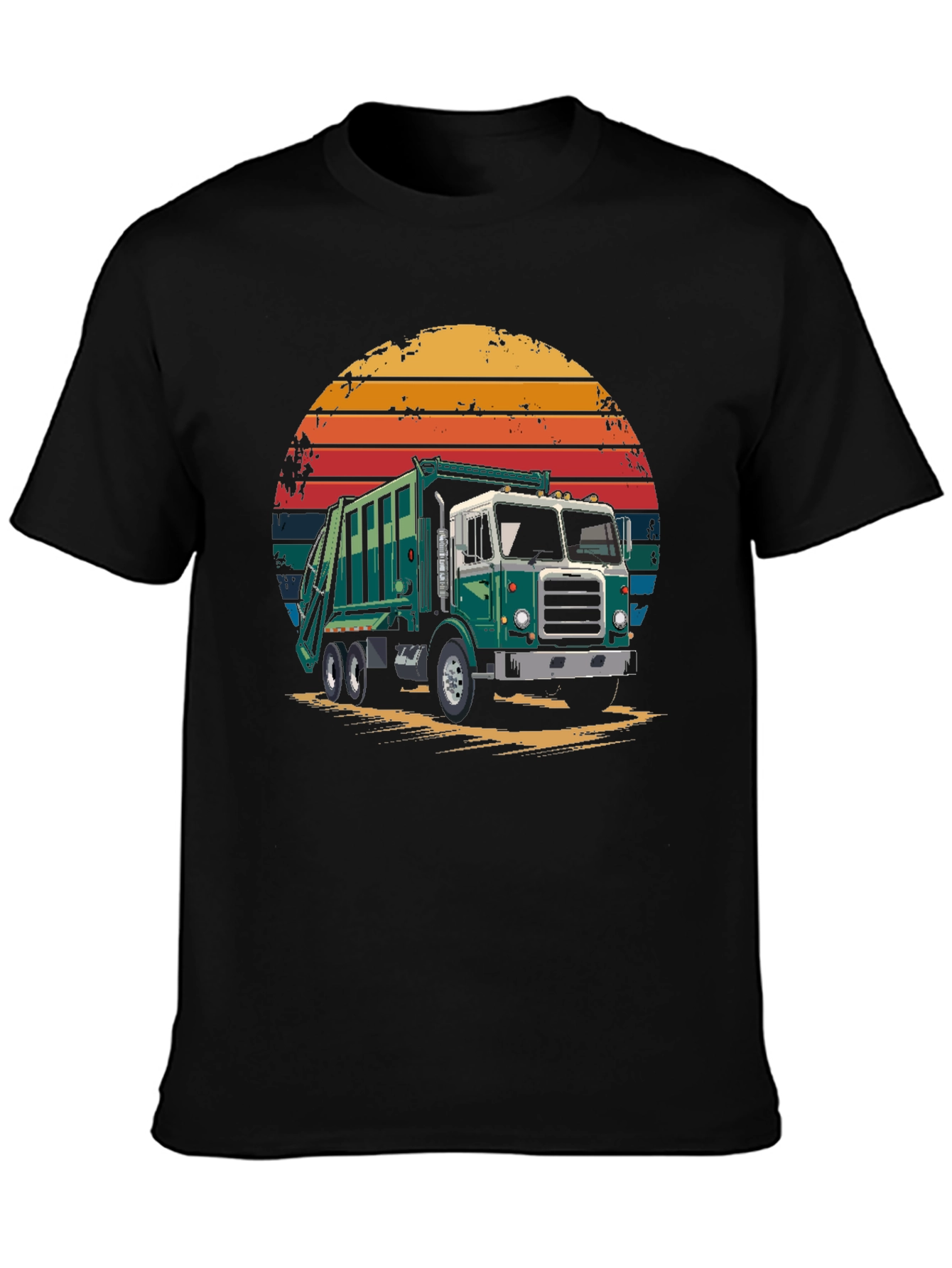Garbage Truck Sunset Graphic T-Shirt