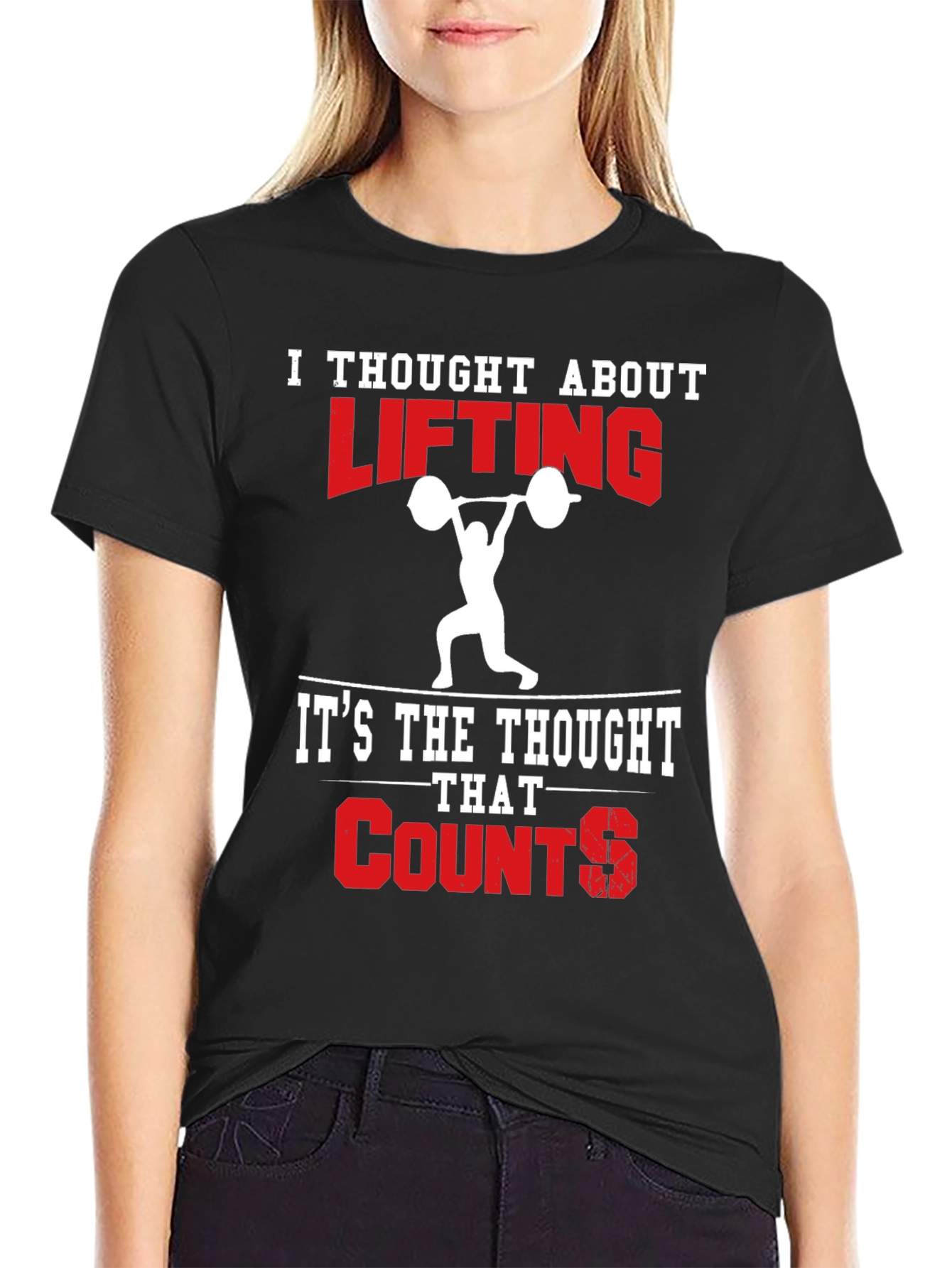 Funny Weightlifting T-Shirt - Thought About Lifting