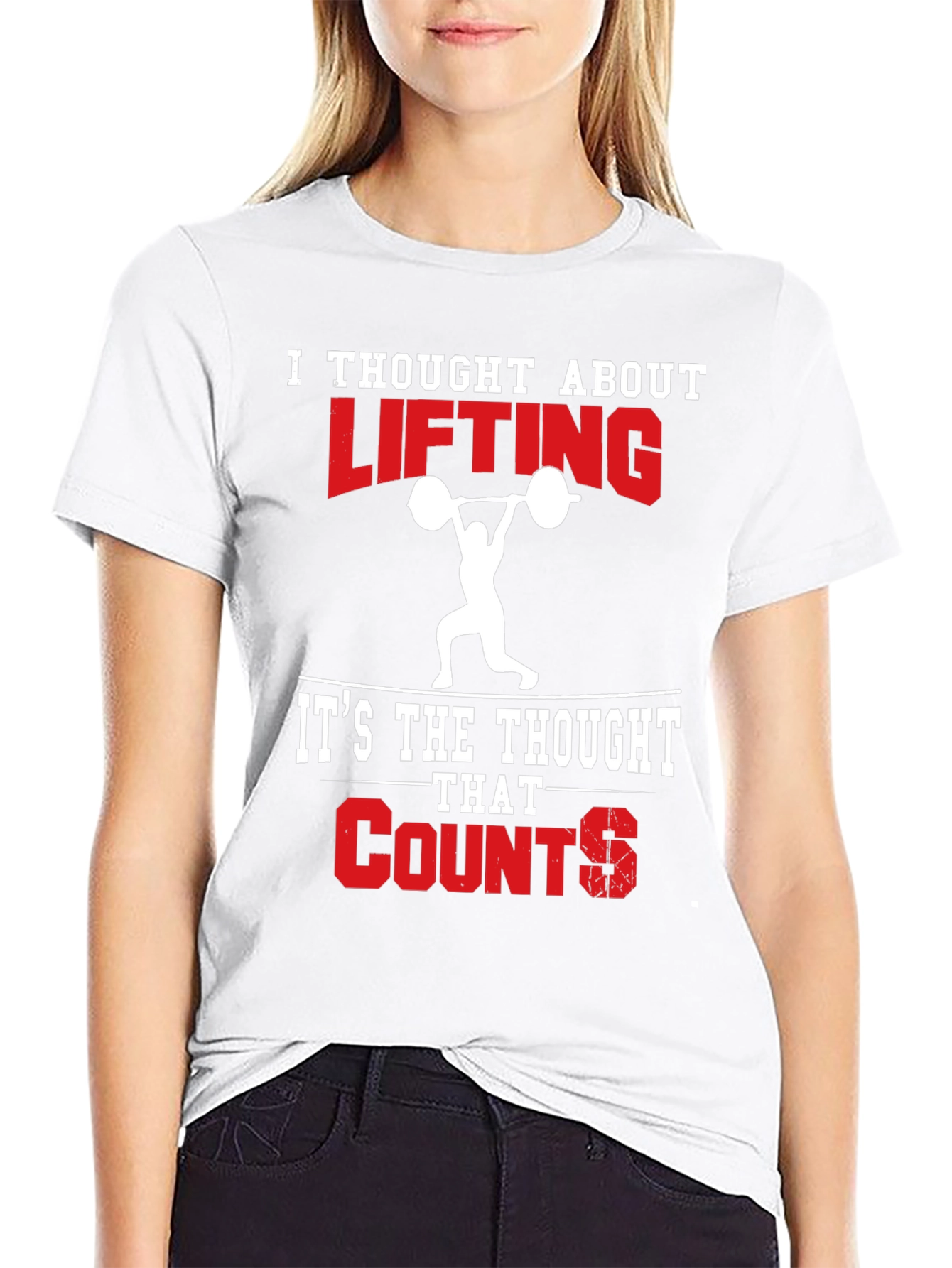 Funny Weightlifting T-Shirt - Thought About Lifting