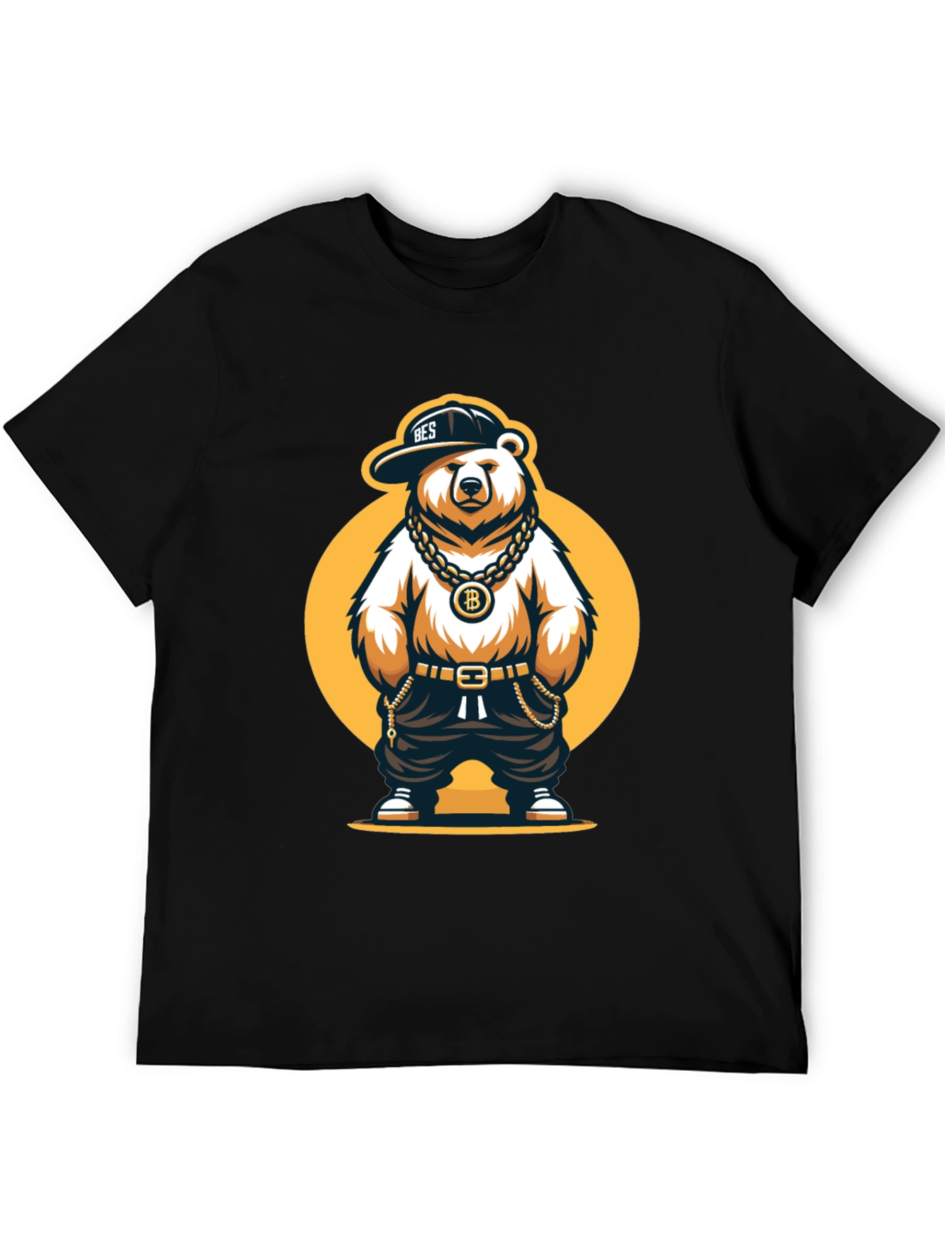 Bitcoin Bear Graphic T-Shirt - Black Cotton Tee