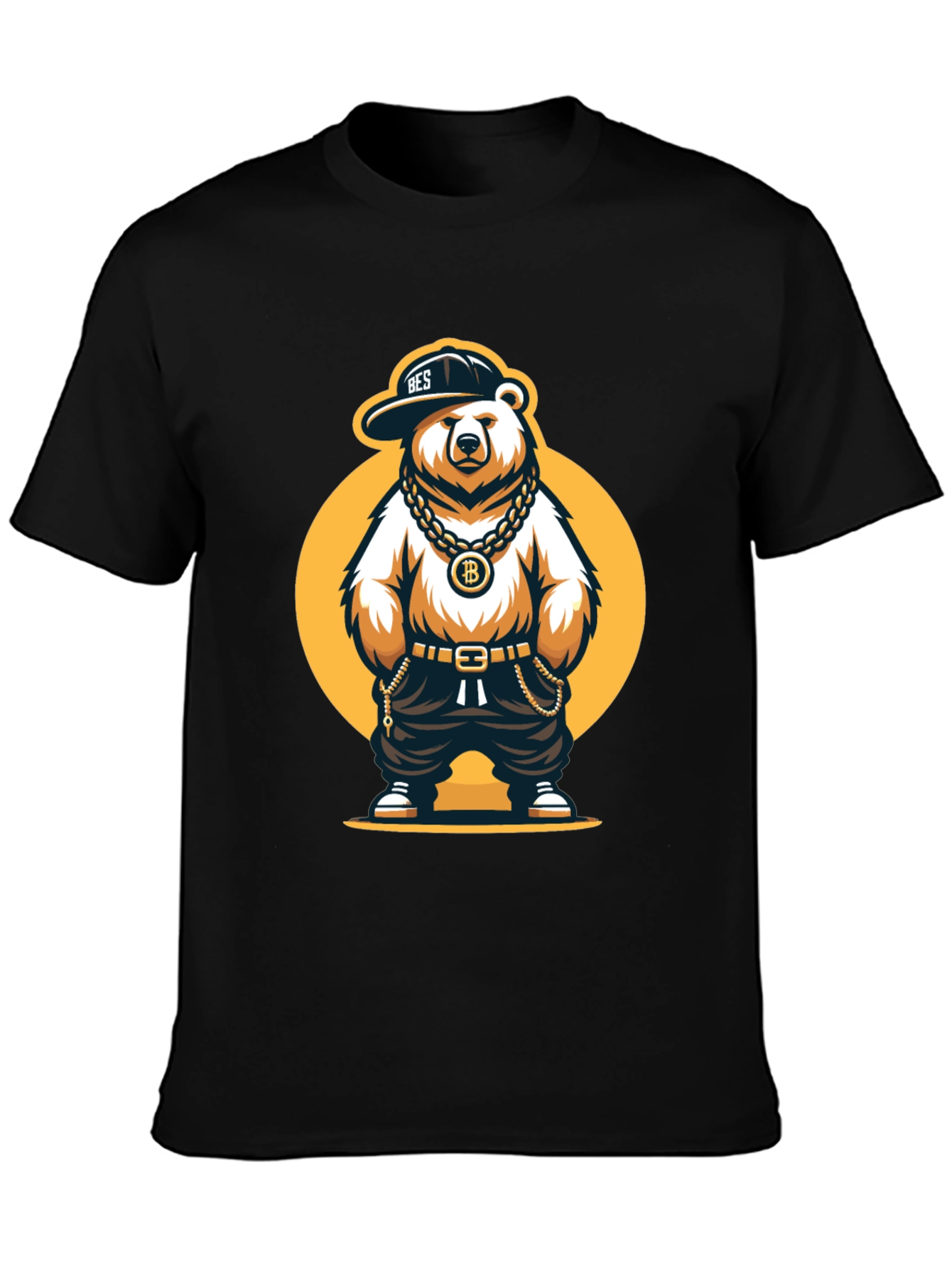 Bitcoin Bear Graphic T-Shirt - Black Cotton Tee