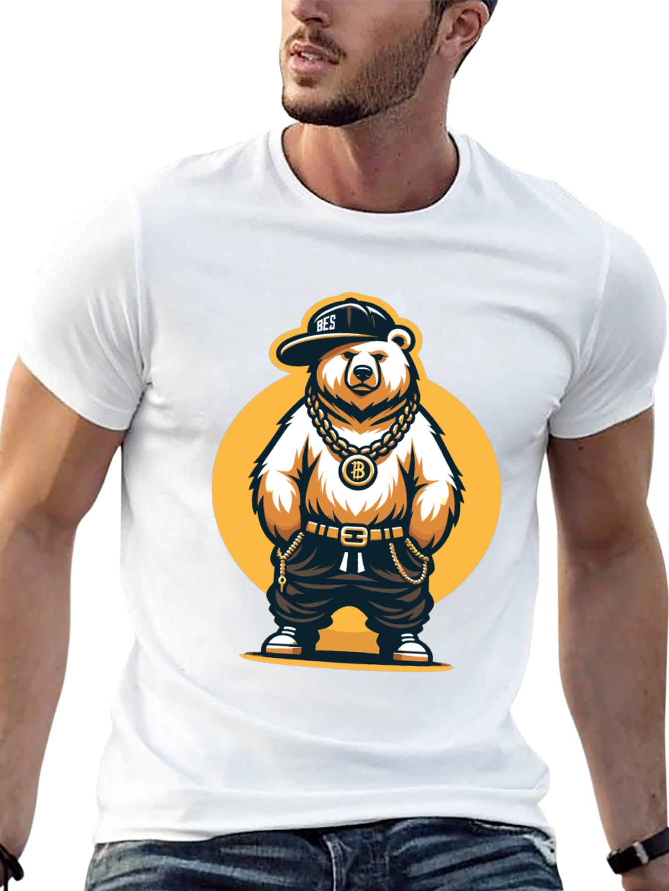 Bitcoin Bear Graphic T-Shirt - Black Cotton Tee