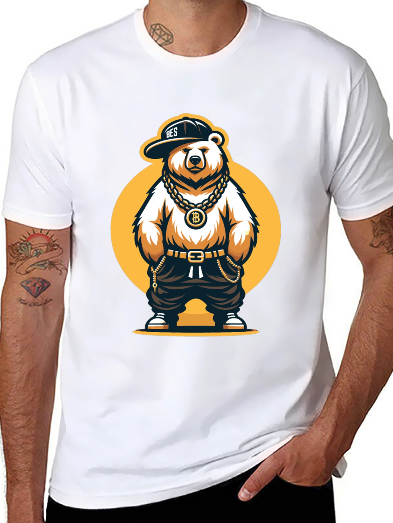 Bitcoin Bear Graphic T-Shirt - Black Cotton Tee
