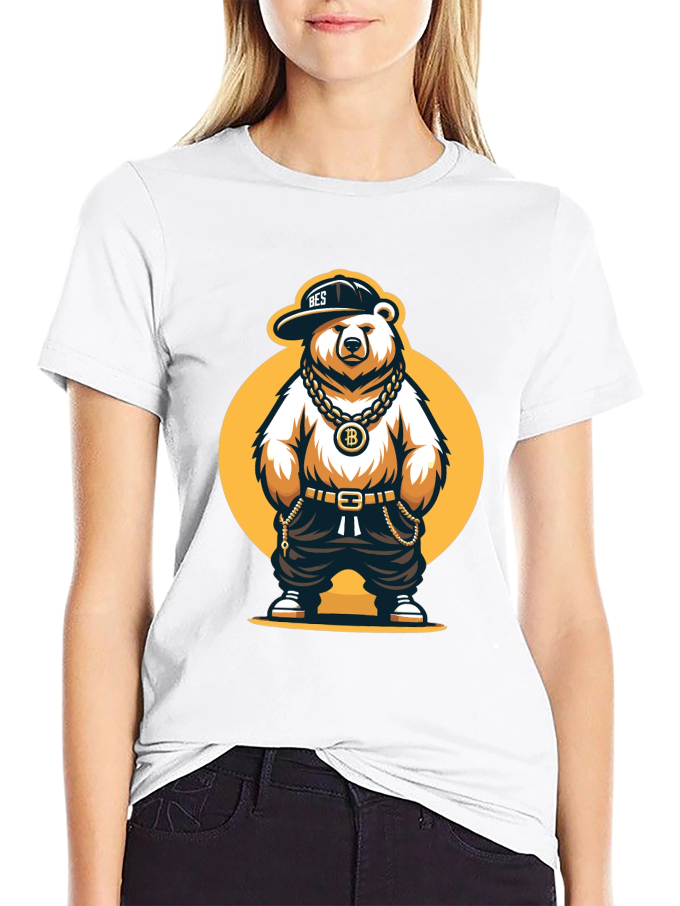 Bitcoin Bear Graphic T-Shirt - Black Cotton Tee