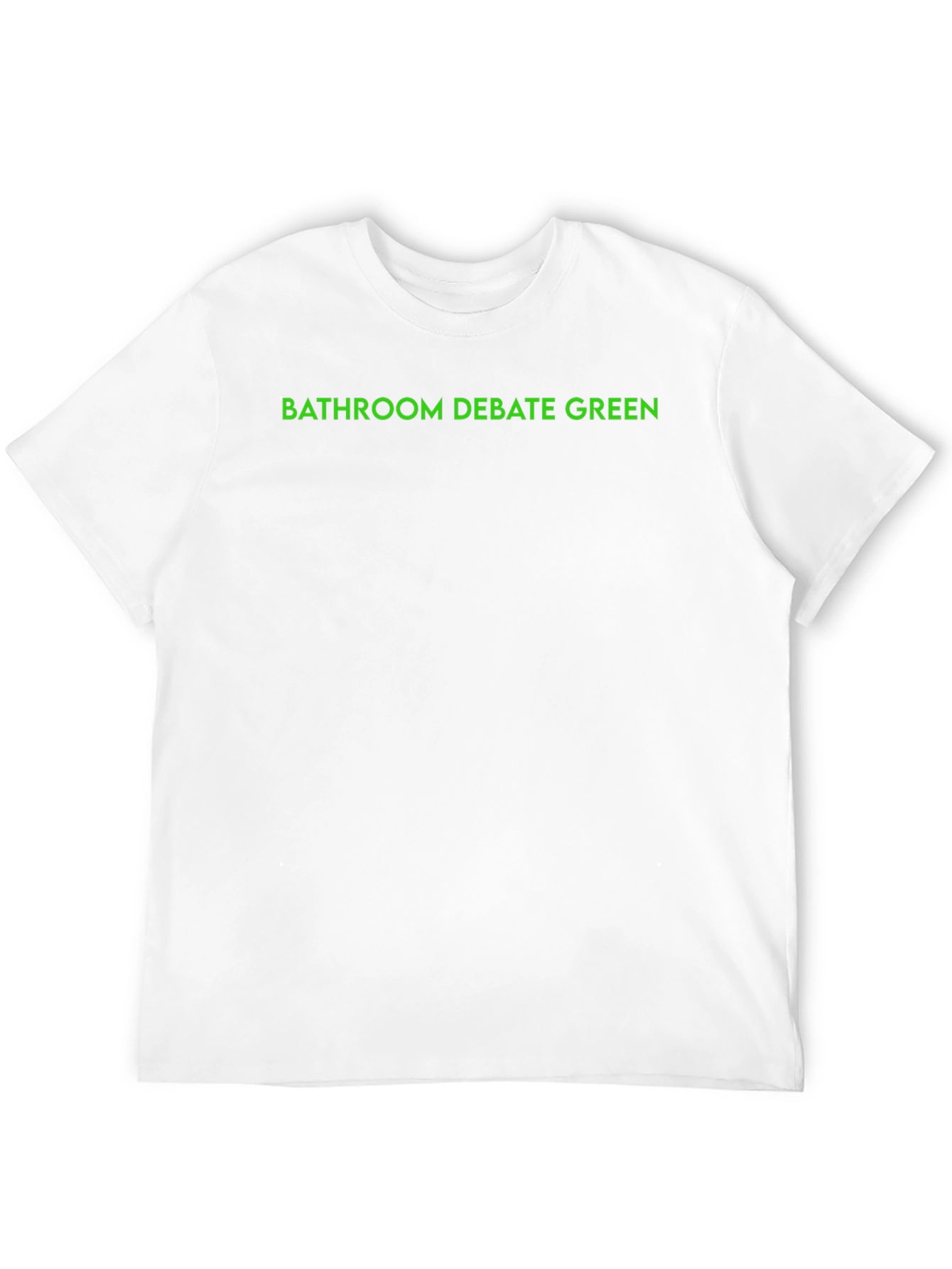 Bathroom Debate Green Text Black T-Shirt