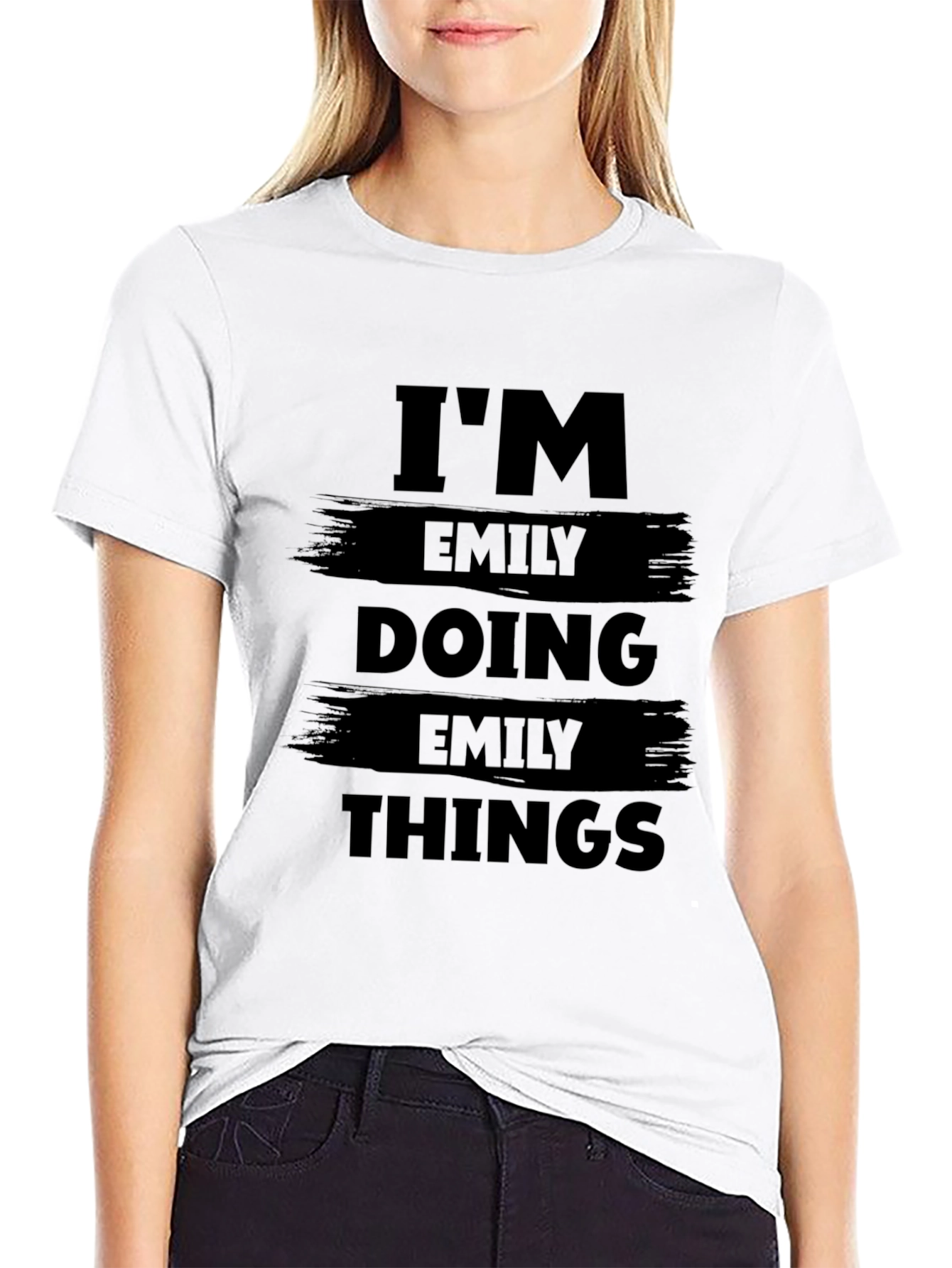 Im Emily Doing Emily Things Black Graphic T-Shirt