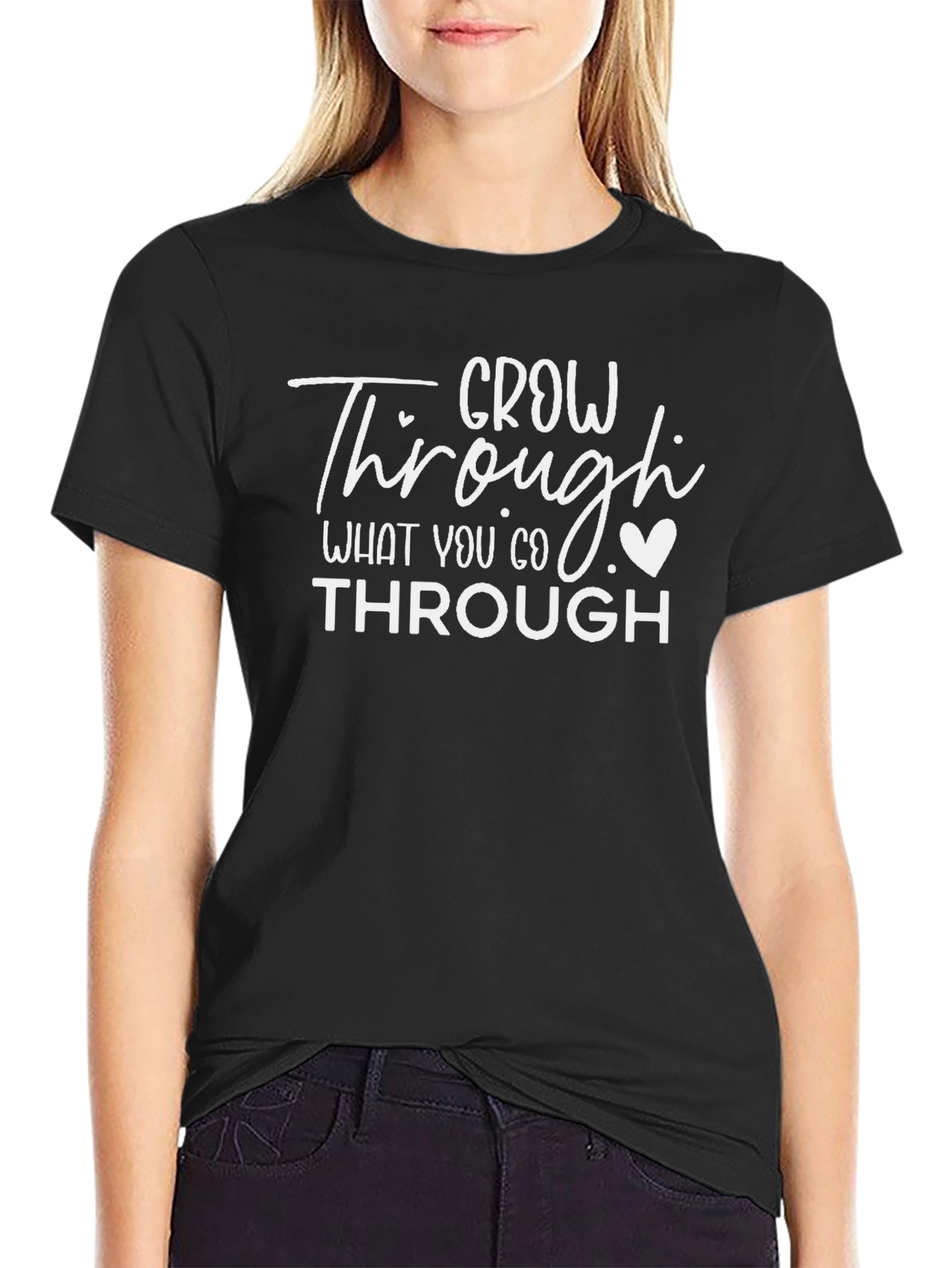 Grow Through What You Go Through Black T-Shirt
