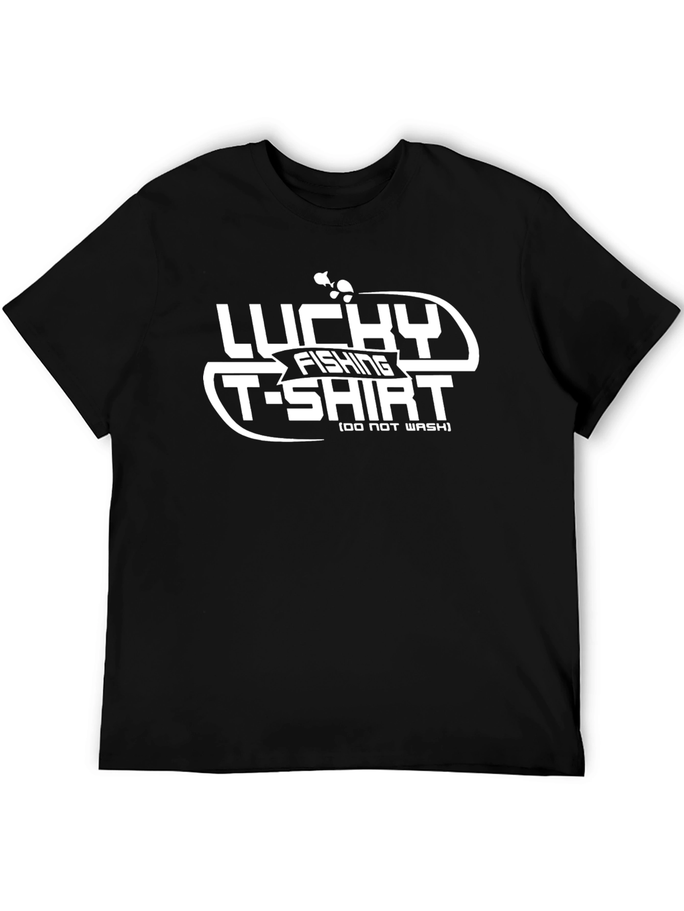 Lucky Fishing T-Shirt: Mens Black Graphic Tee