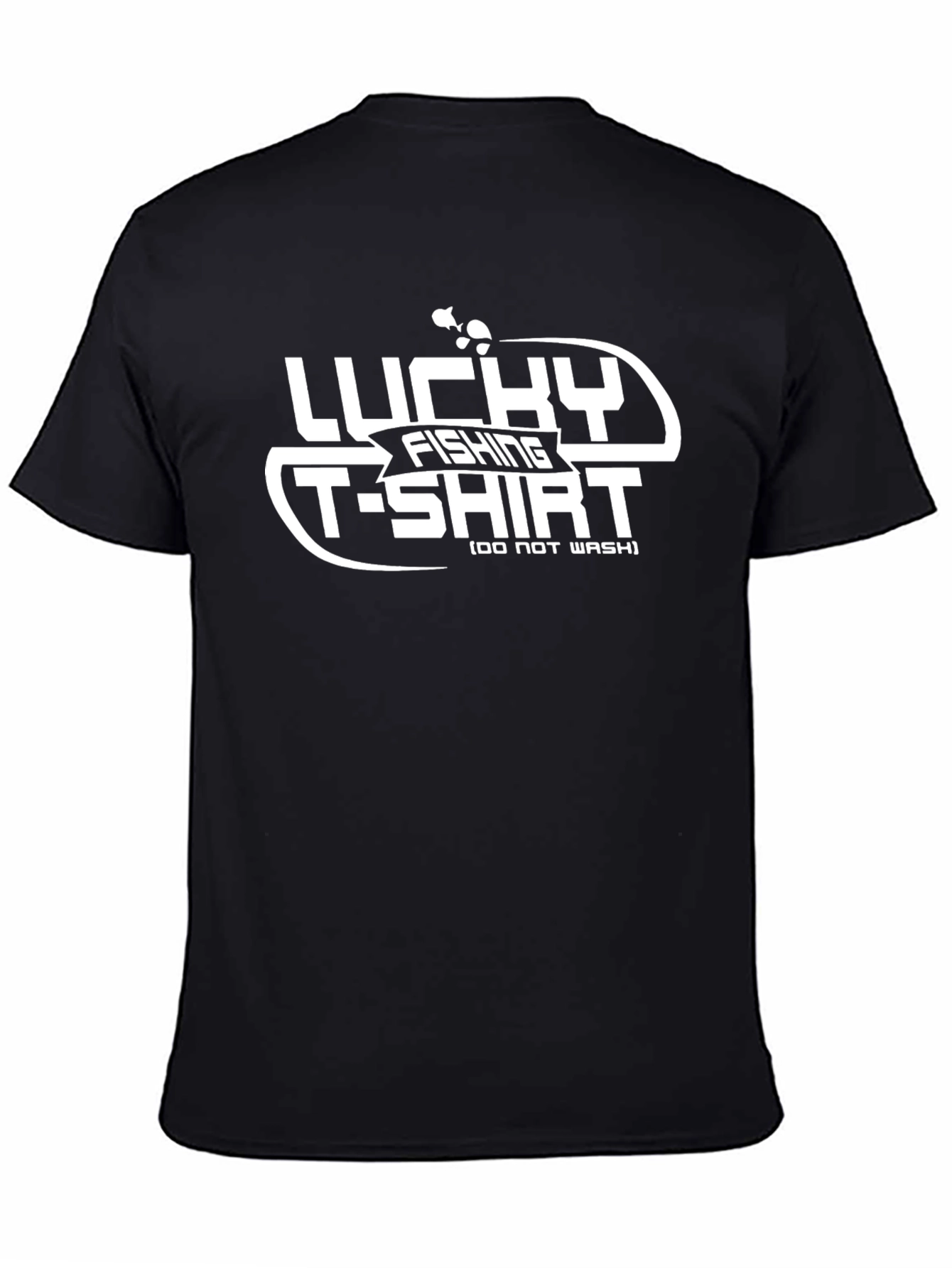 Lucky Fishing T-Shirt: Mens Black Graphic Tee