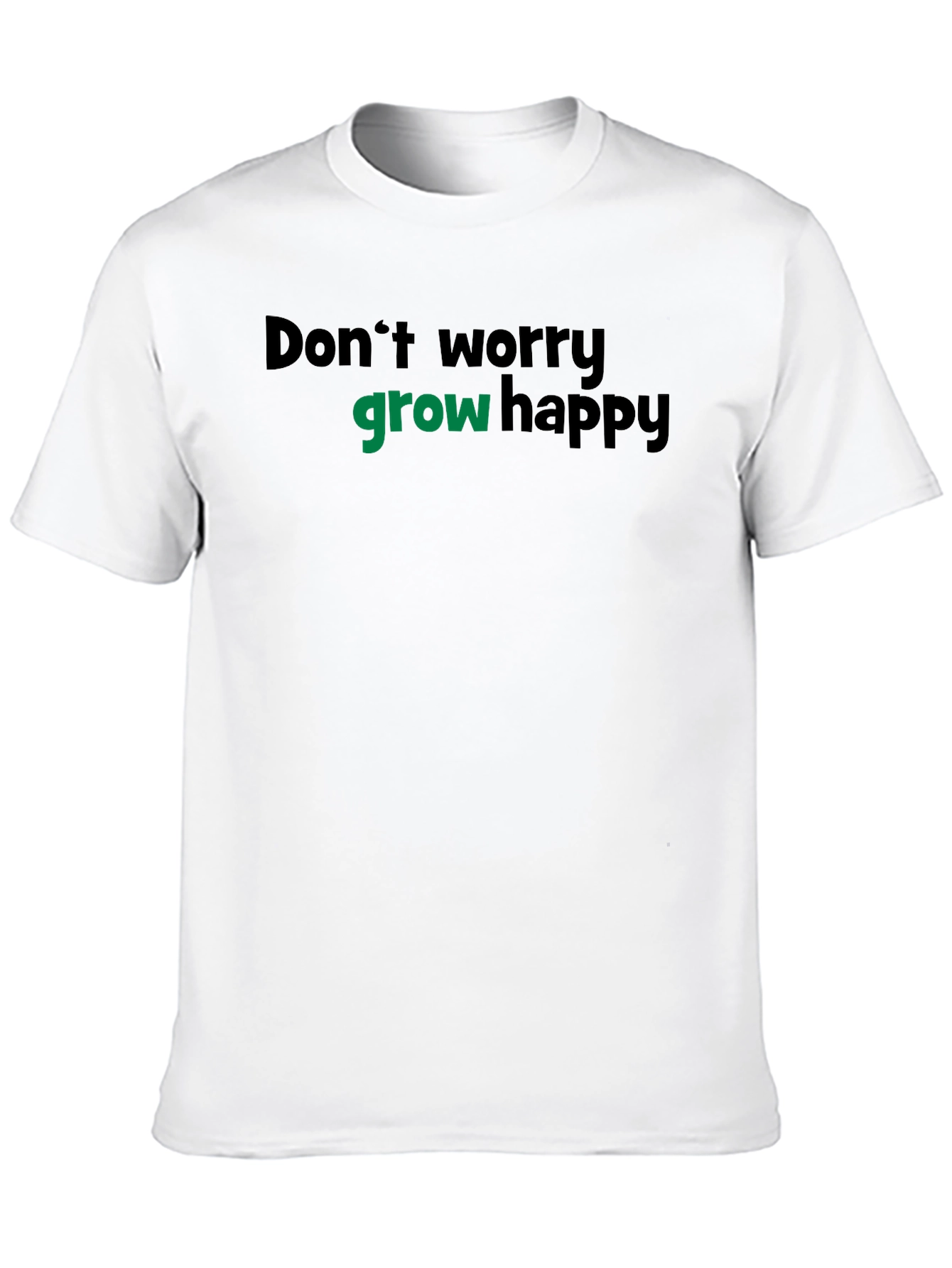Grow Happy T-Shirt - Black Cotton Tee