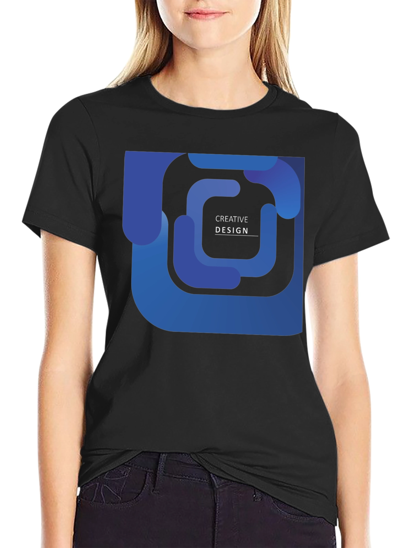 Creative Design Black T-Shirt