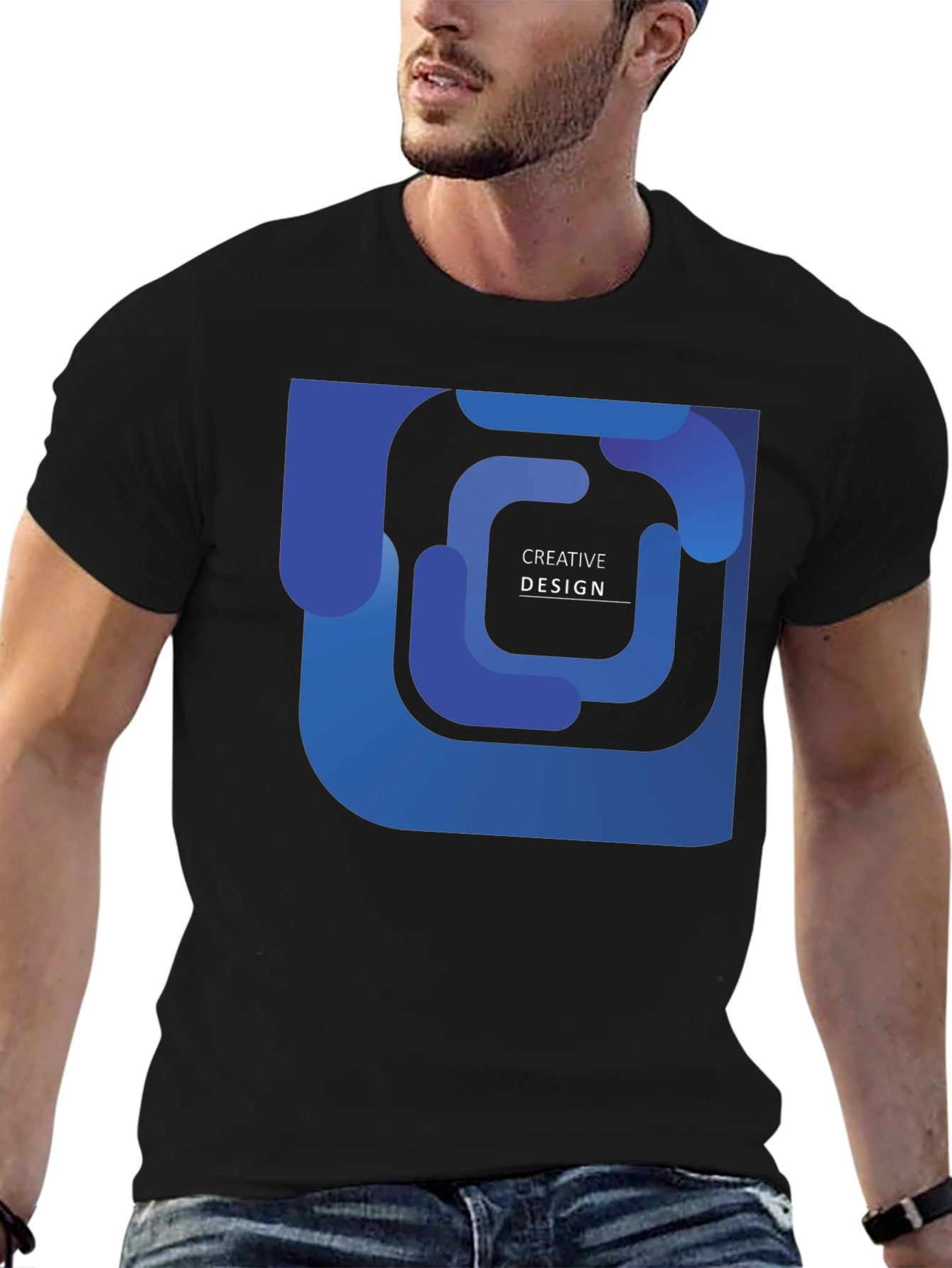 Creative Design Black T-Shirt