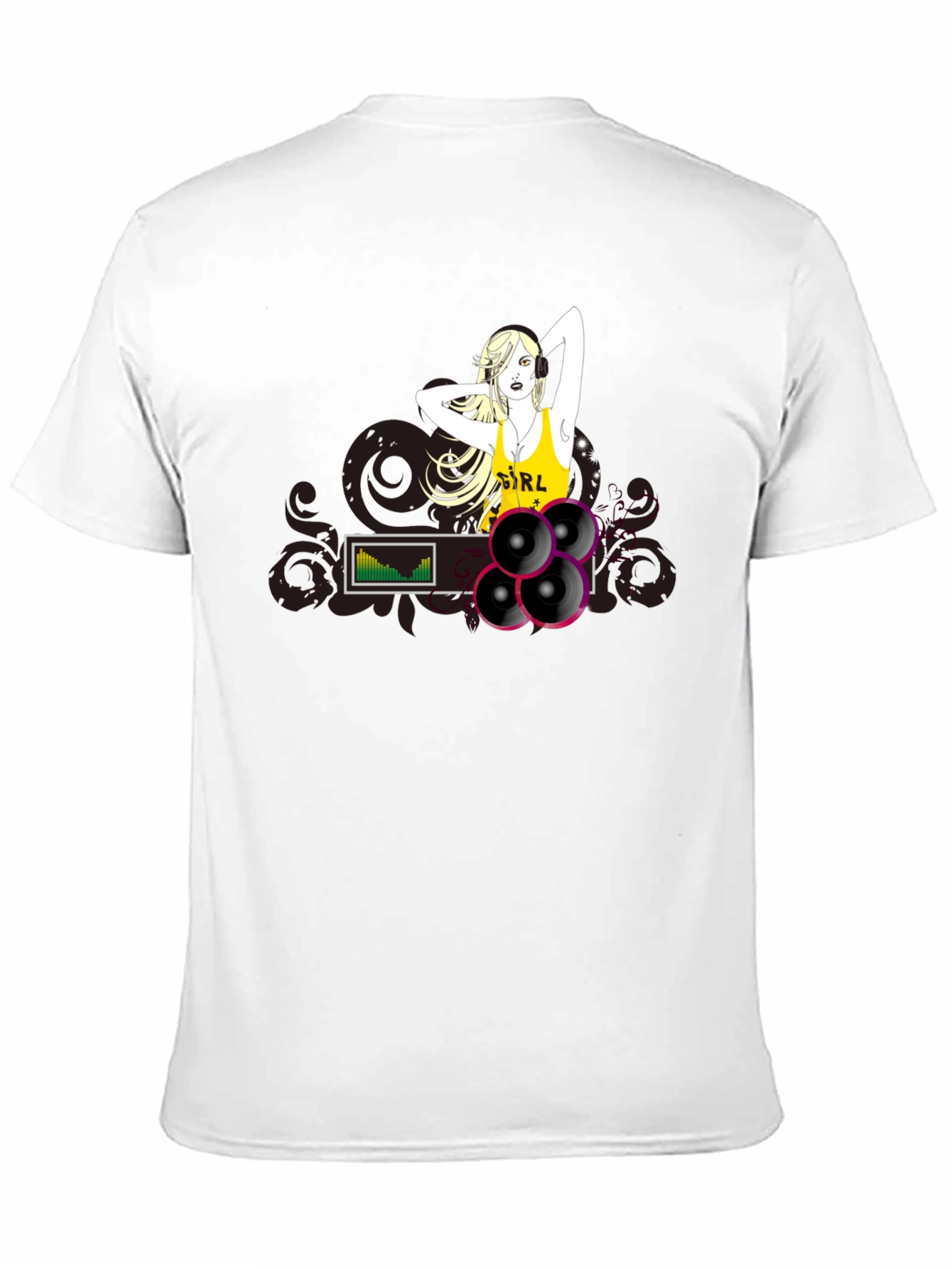 DJ Girl Graphic Black T-Shirt