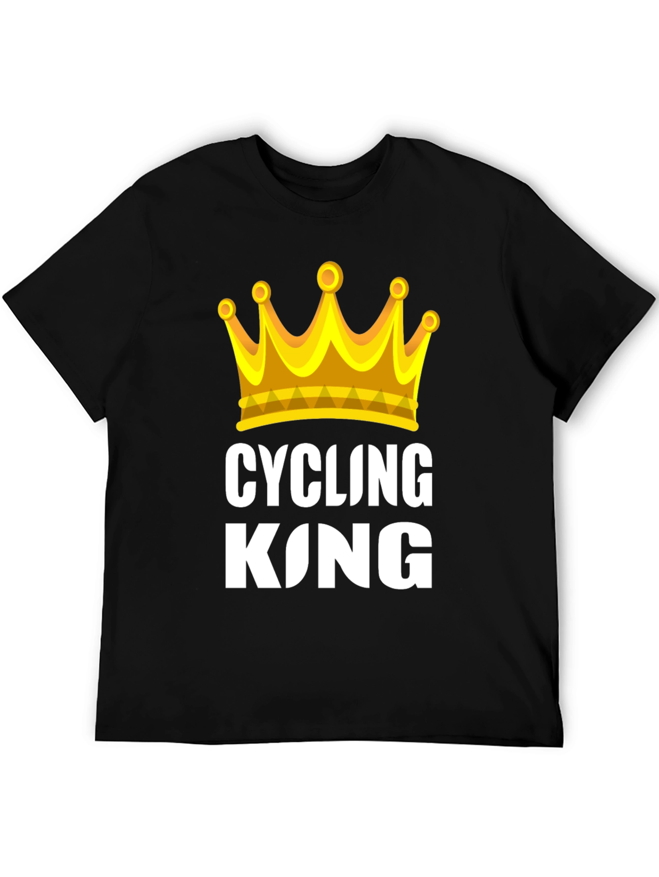 Cycling King T-Shirt - Golden Crown Design