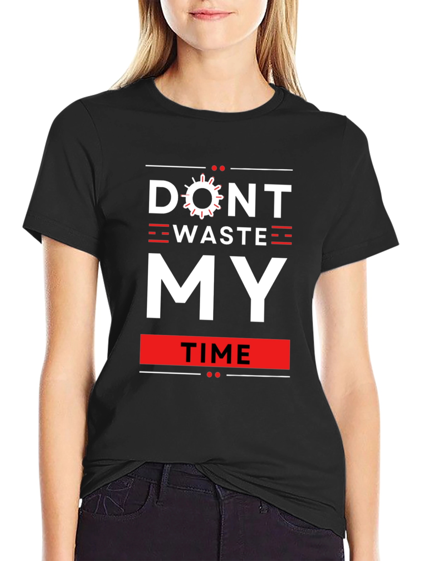 Dont Waste My Time Graphic Tee - Black