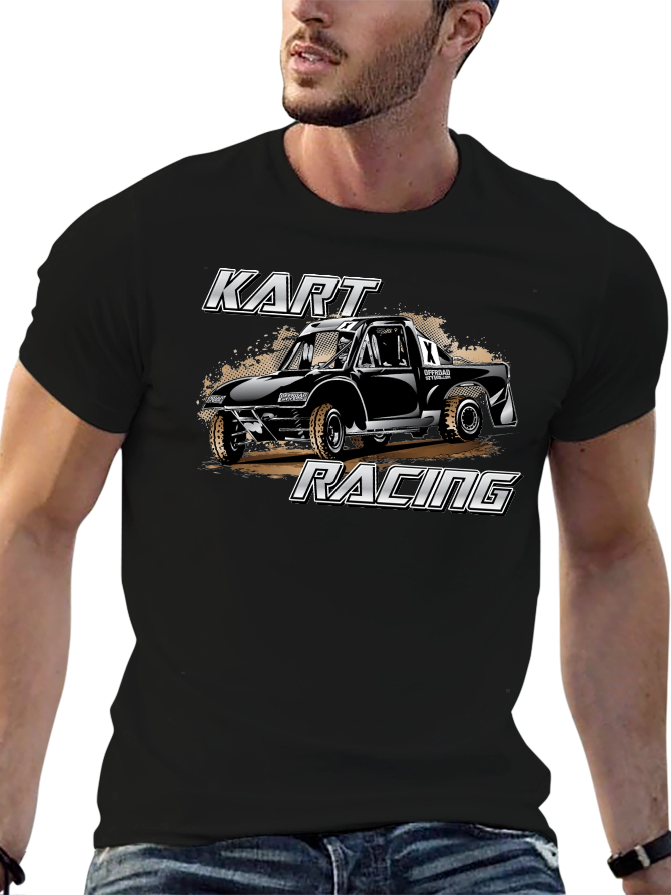 Kart Racing Graphic T-Shirt - Black