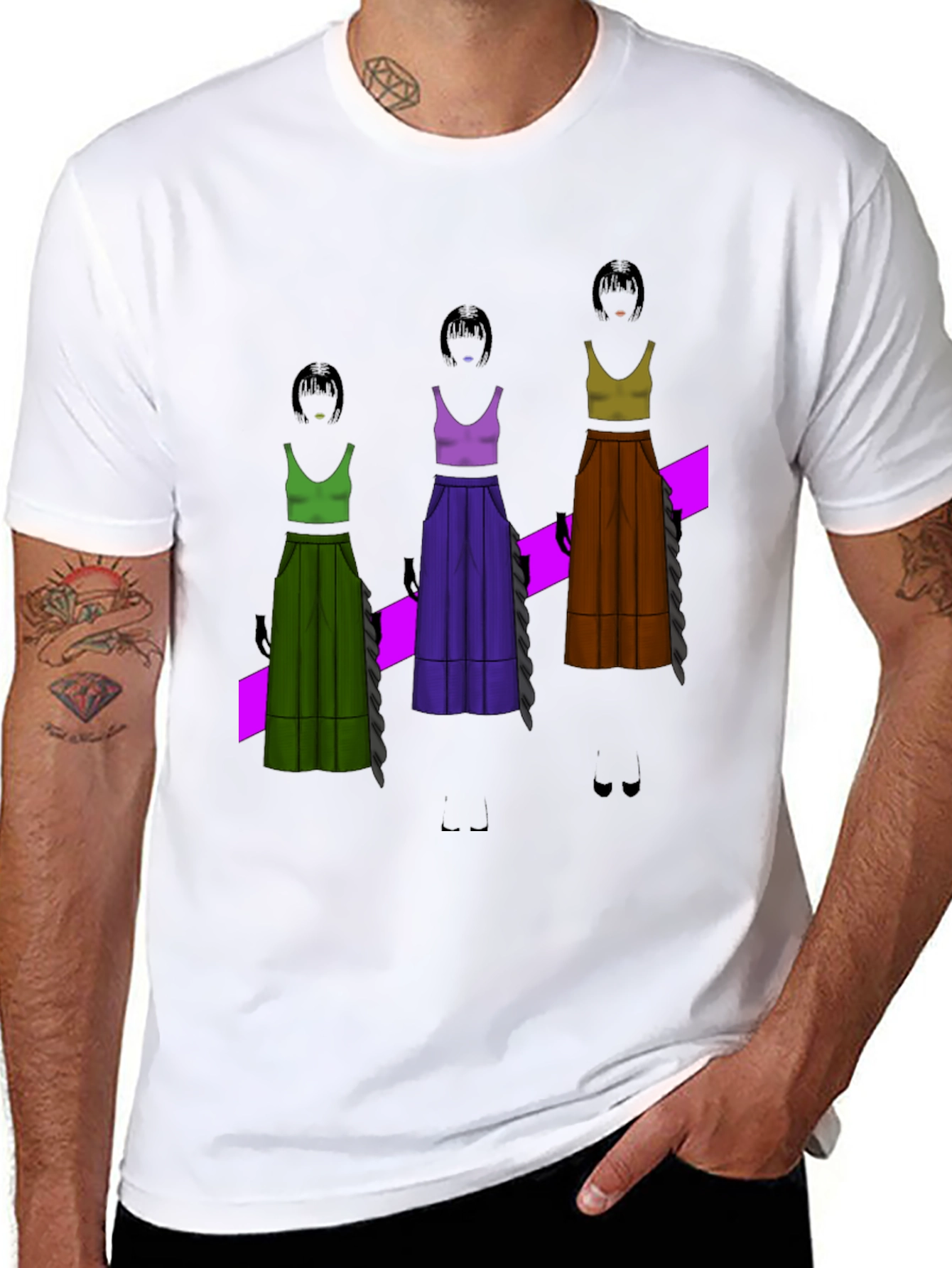 Unique Graphic T-Shirt - Fashion Illustration